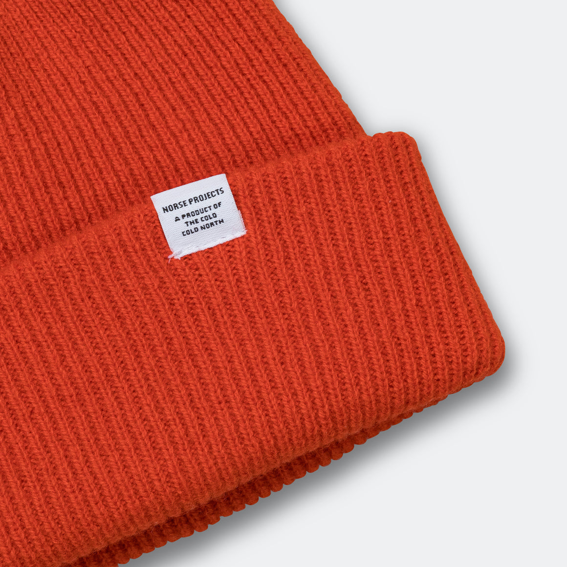 Norse Projects - Merino Lambswool Beanie - Blood Orange - UP THERE