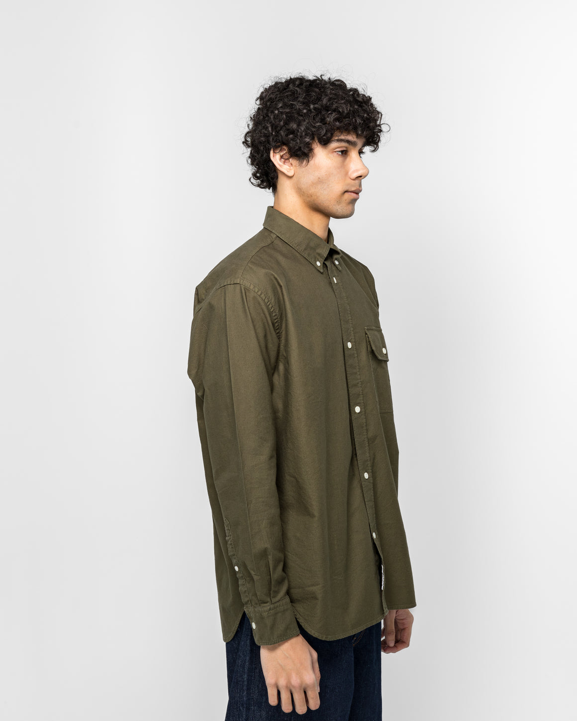 Norse Projects - Ole Oversized GMD Oxford Shirt - Olive Night - UP THERE