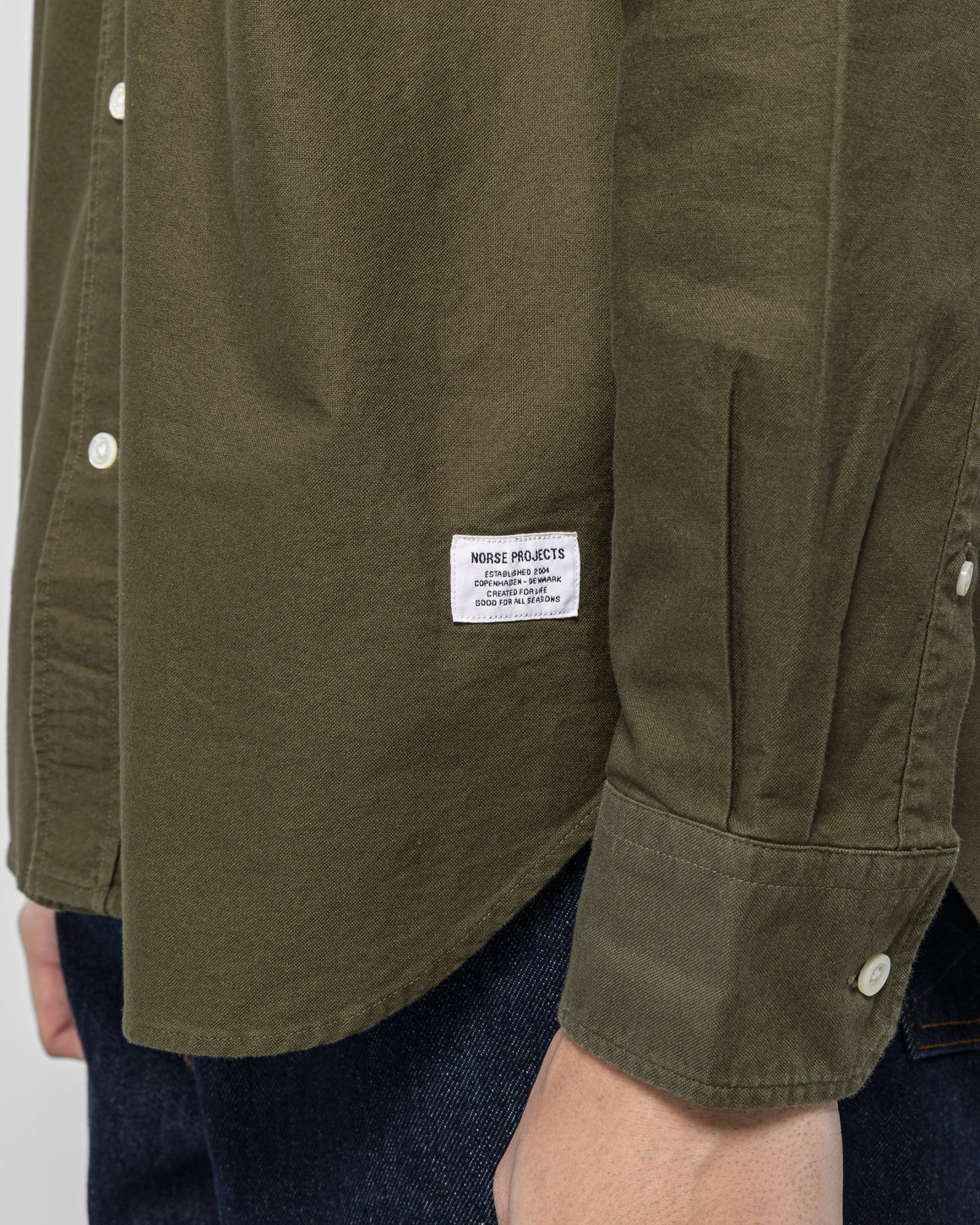 Norse Projects - Ole Oversized GMD Oxford Shirt - Olive Night - UP THERE