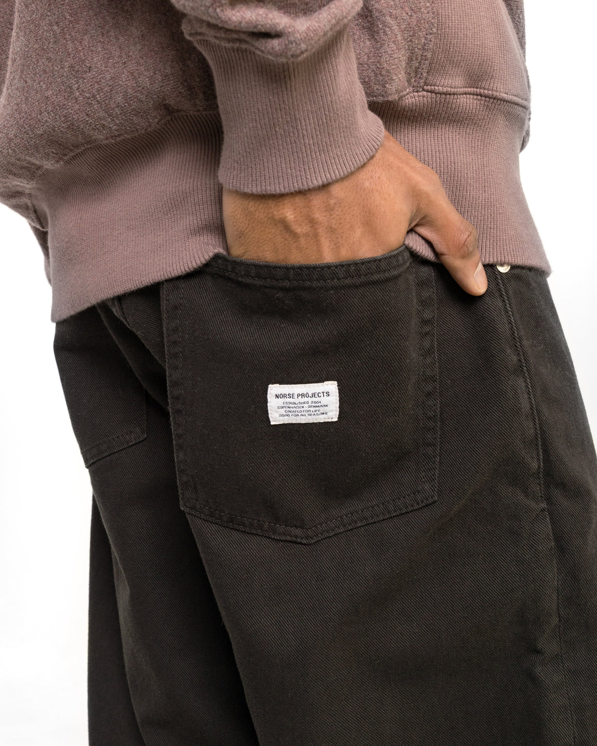 Norse Projects - Mogens Relaxed 5 Pocket Heavy Twill - Black - UP THERE