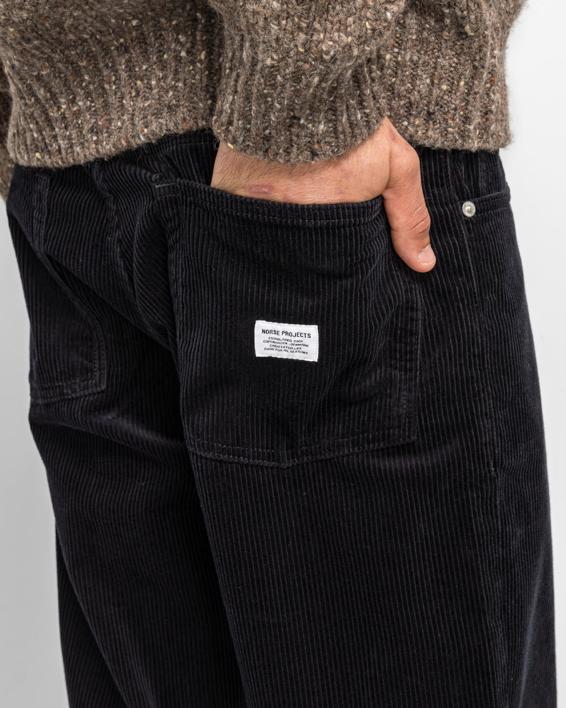 Norse Projects - Mogens Relaxed 5 Pocket Wide Wale Corduroy - Dark Navy - UP THERE