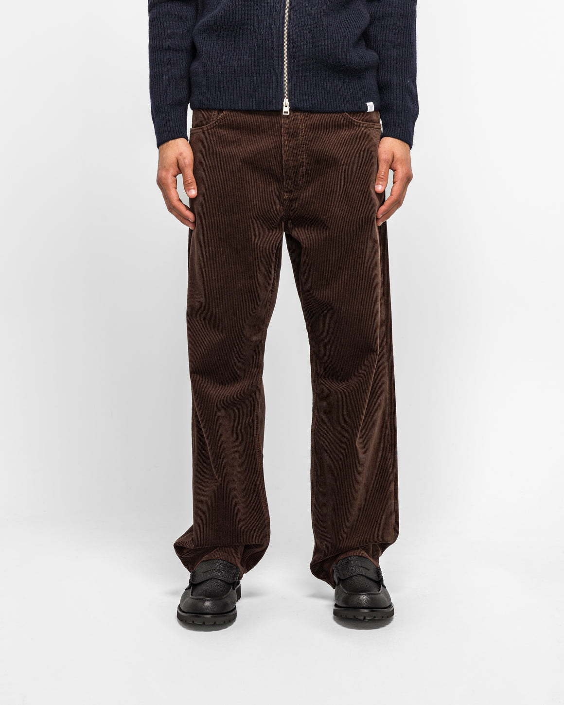 Norse Projects - Mogens Relaxed 5 Pocket Wide Wale Corduroy - Espresso - UP THERE