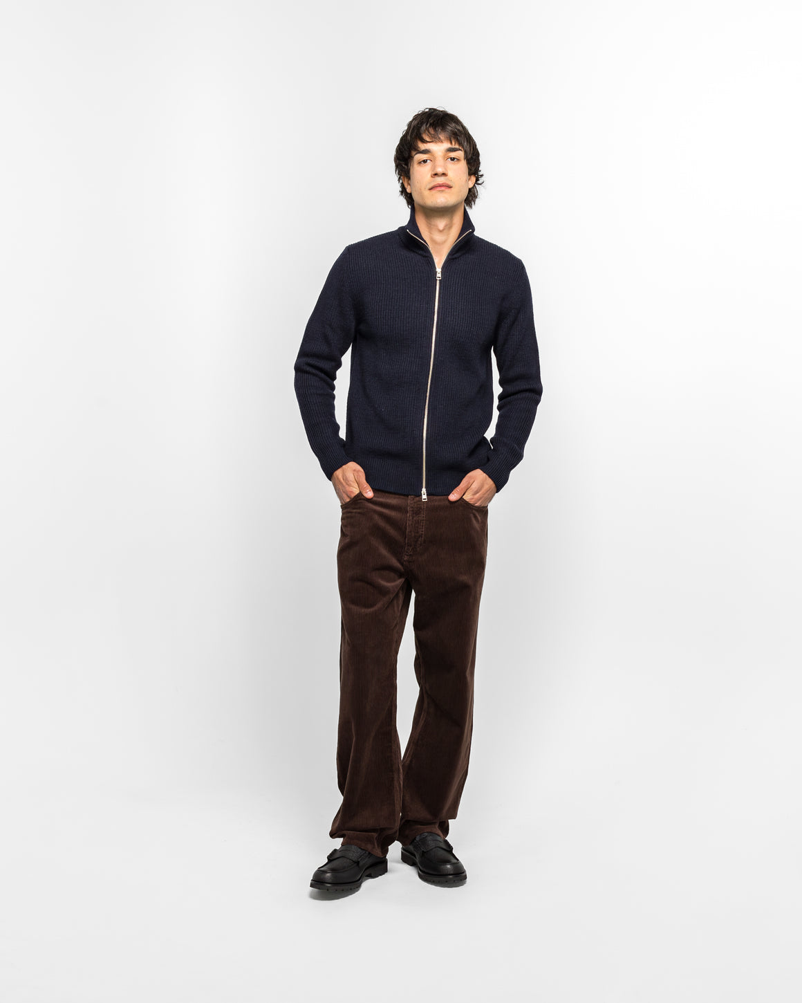 Norse Projects - Mogens Relaxed 5 Pocket Wide Wale Corduroy - Espresso - UP THERE