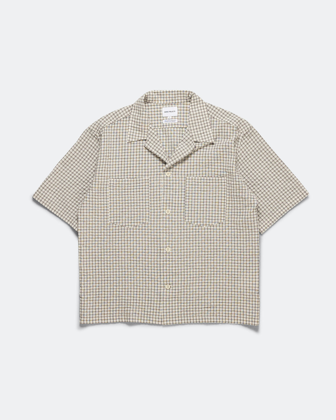 Norse Projects - Mols Check SS Camp Shirt - Ecru - UP THERE
