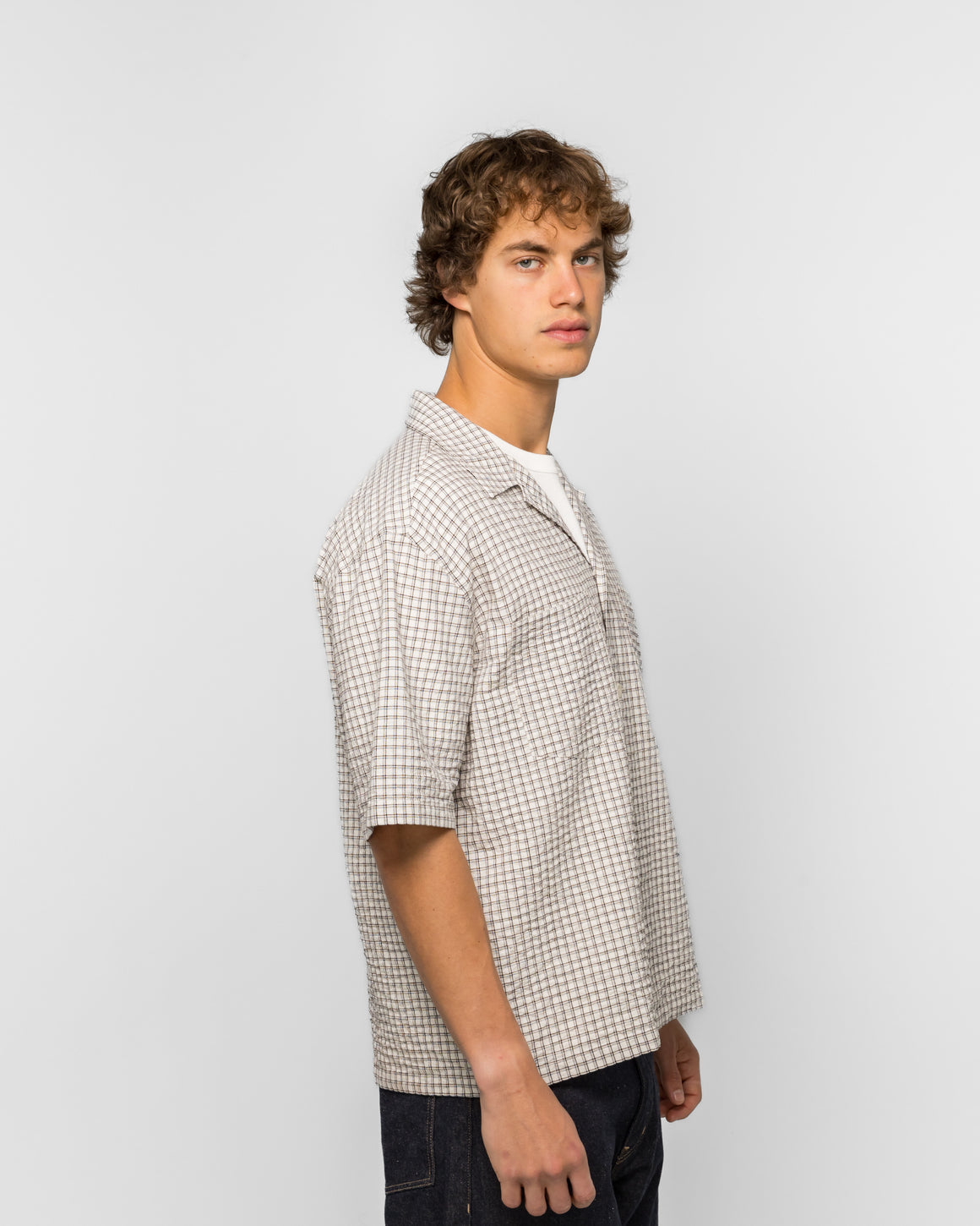 Norse Projects - Mols Check SS Camp Shirt - Ecru - UP THERE