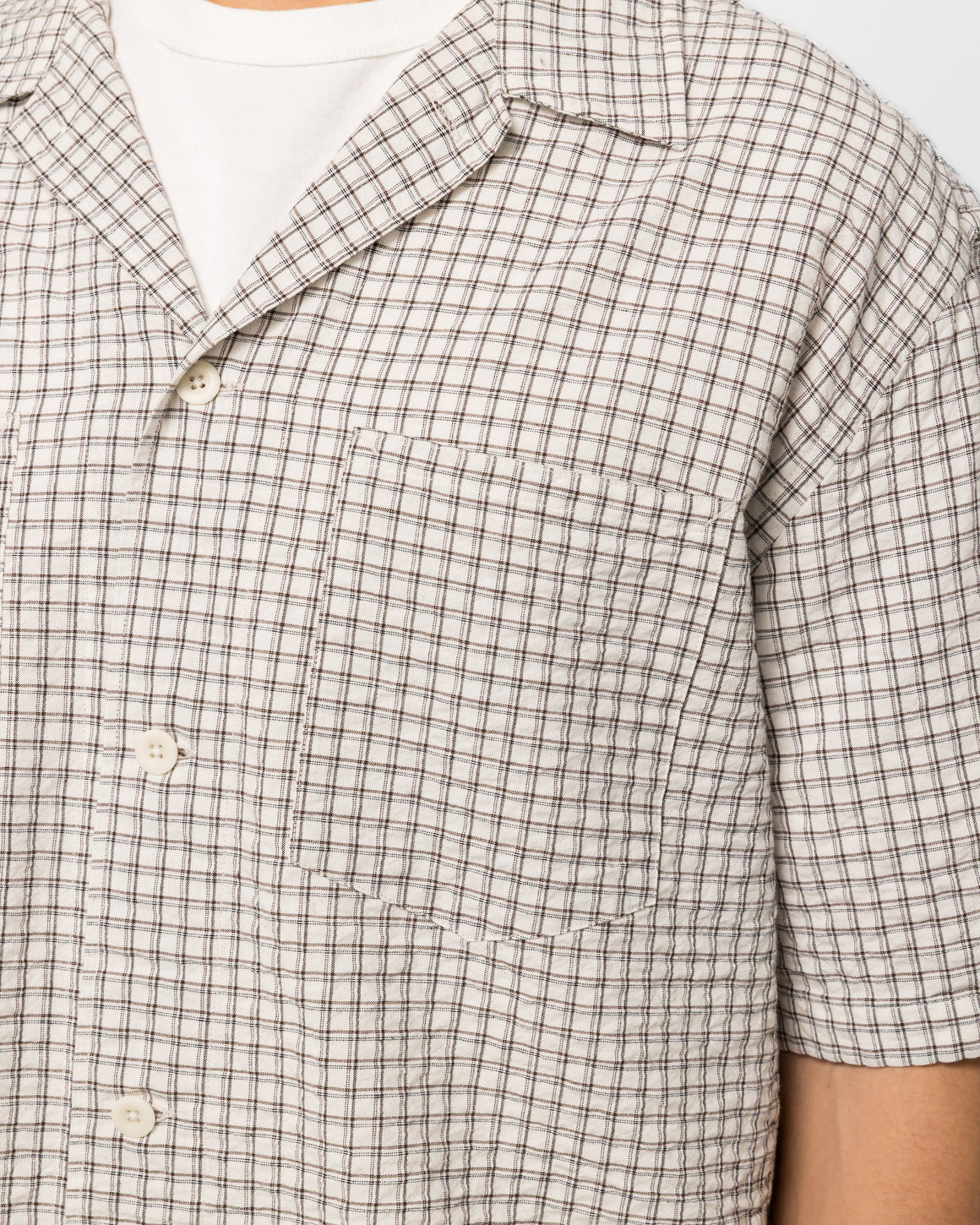 Norse Projects - Mols Check SS Camp Shirt - Ecru - UP THERE