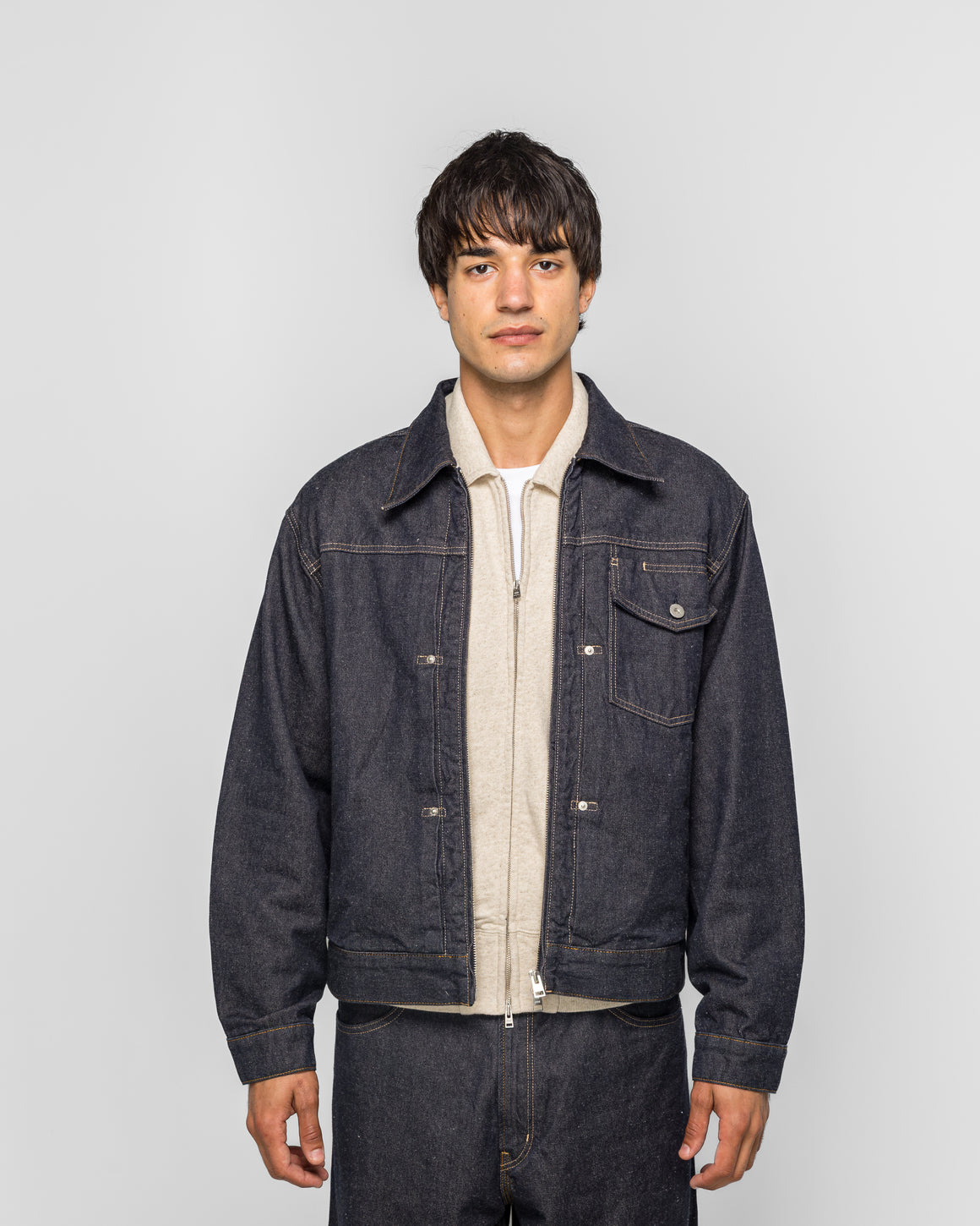 Norse Projects - Svendborg Broken Twill Cotton Linen Denim Jacket - Indigo - UP THERE