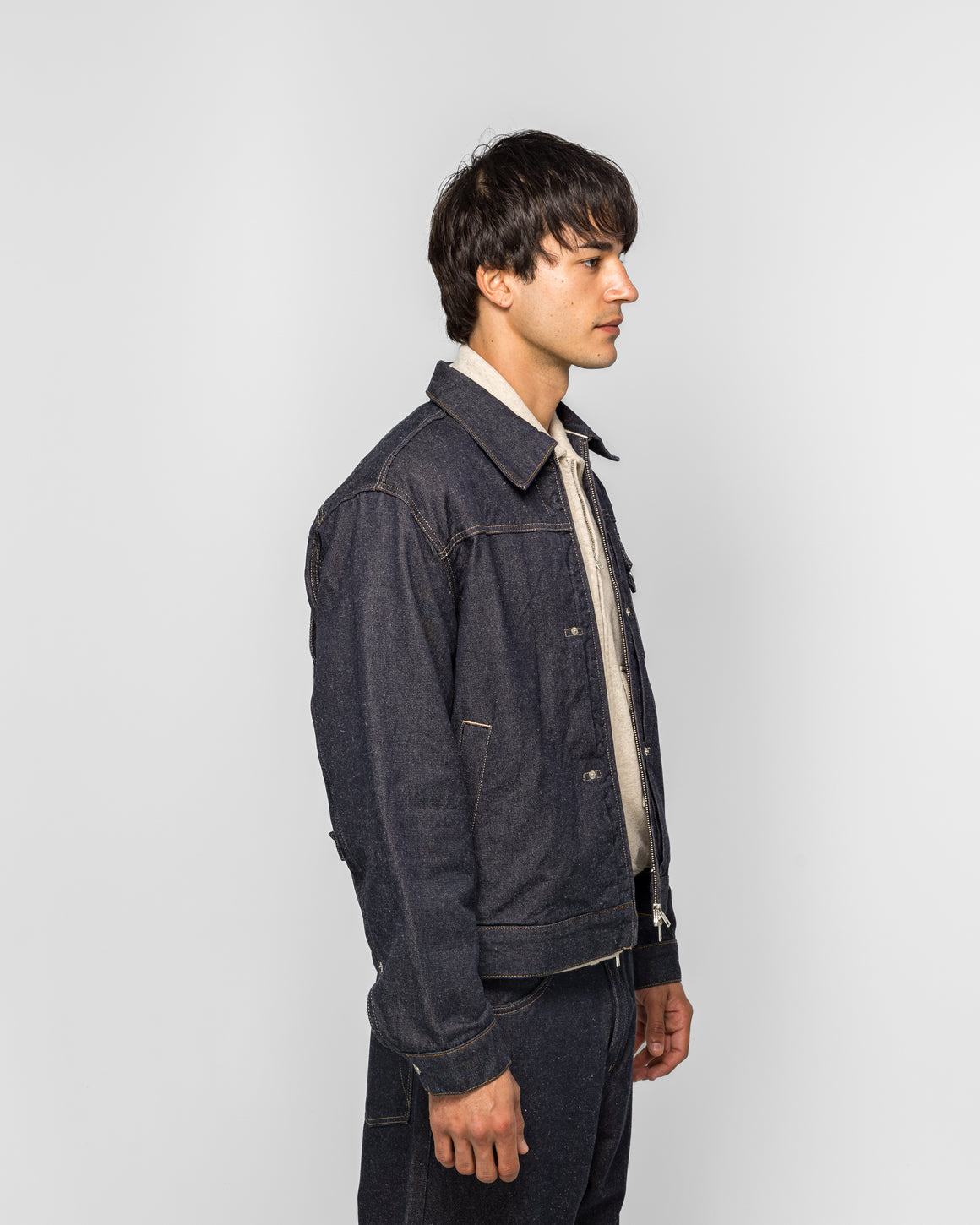 Norse Projects - Svendborg Broken Twill Cotton Linen Denim Jacket - Indigo - UP THERE