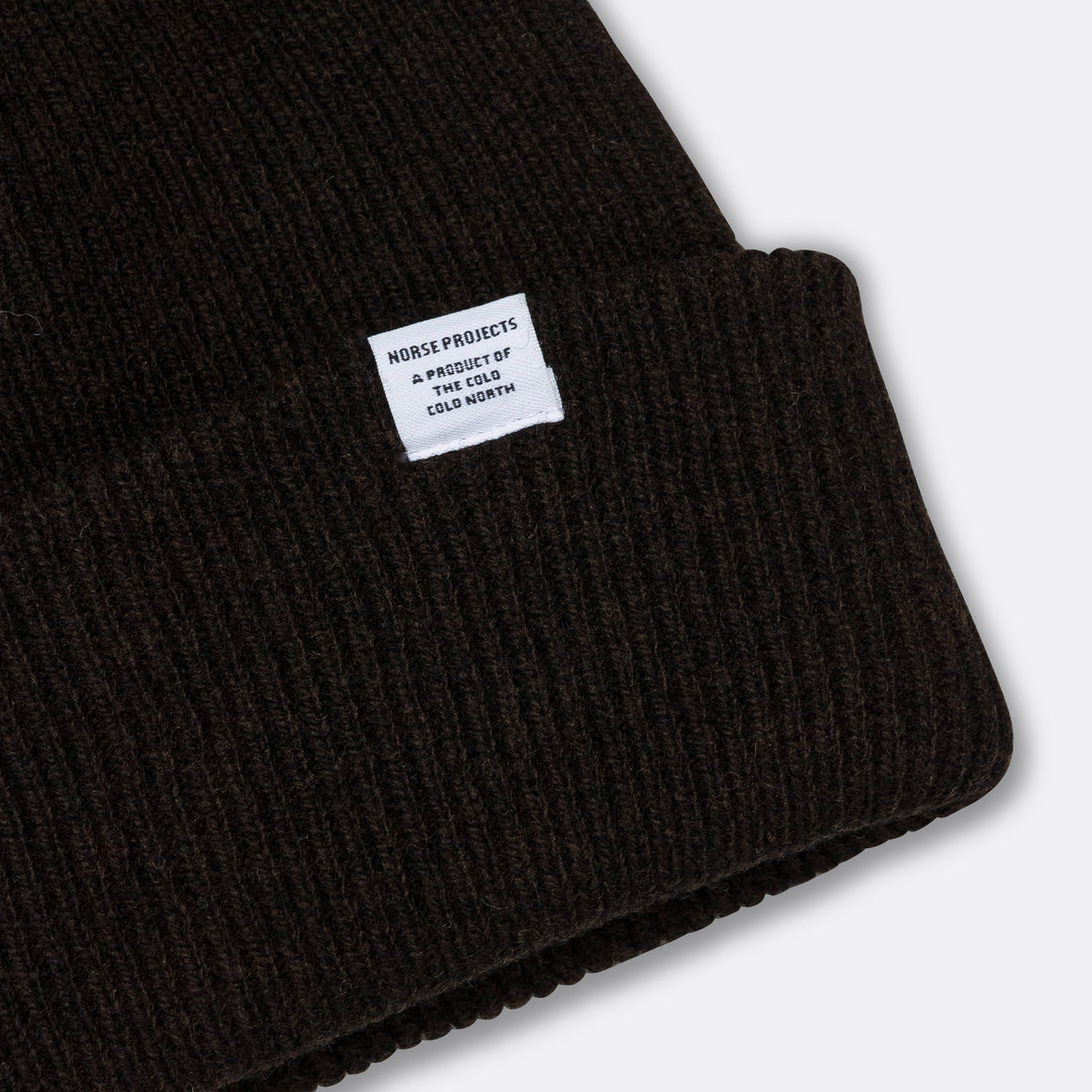Norse Projects - Merino Lambswool Beanie - Truffle - UP THERE