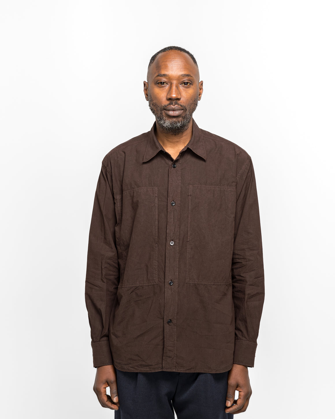 Norse Projects - Ole Fatigue Cotton Tencel Shirt - Espresso - UP THERE