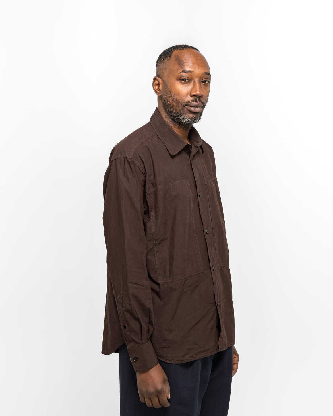 Norse Projects - Ole Fatigue Cotton Tencel Shirt - Espresso - UP THERE