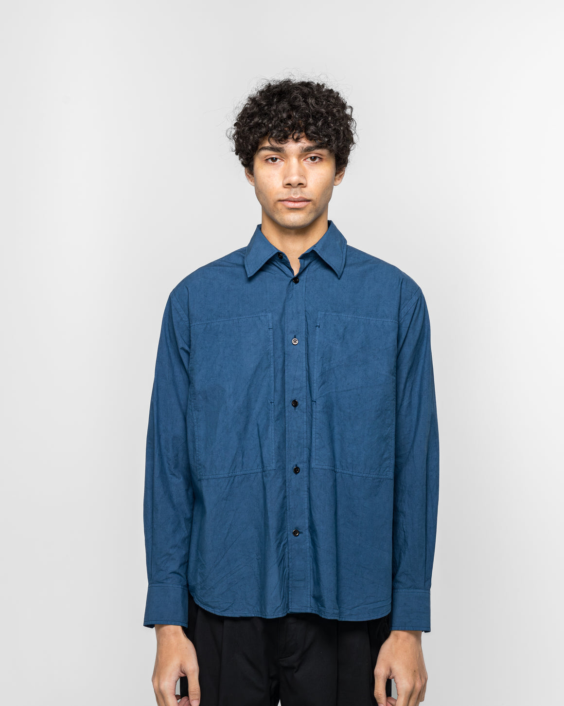 Norse Projects - Ole Fatigue Cotton Tencel Shirt - Estate Blue - UP THERE