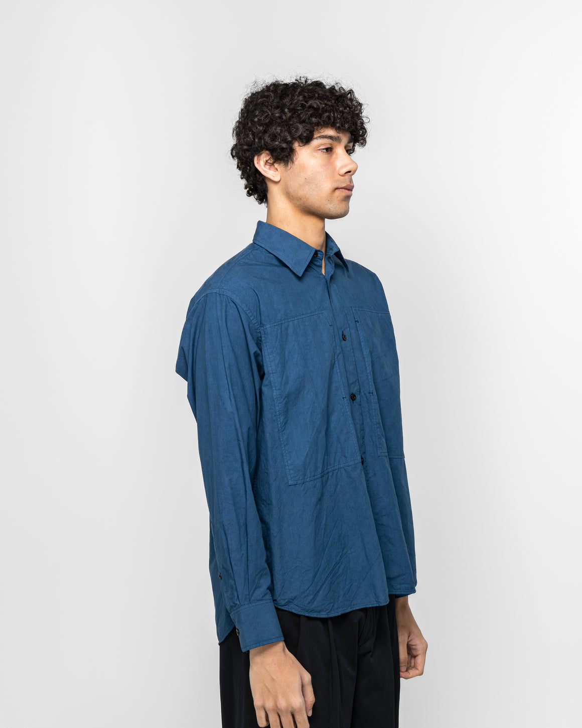 Norse Projects - Ole Fatigue Cotton Tencel Shirt - Estate Blue - UP THERE
