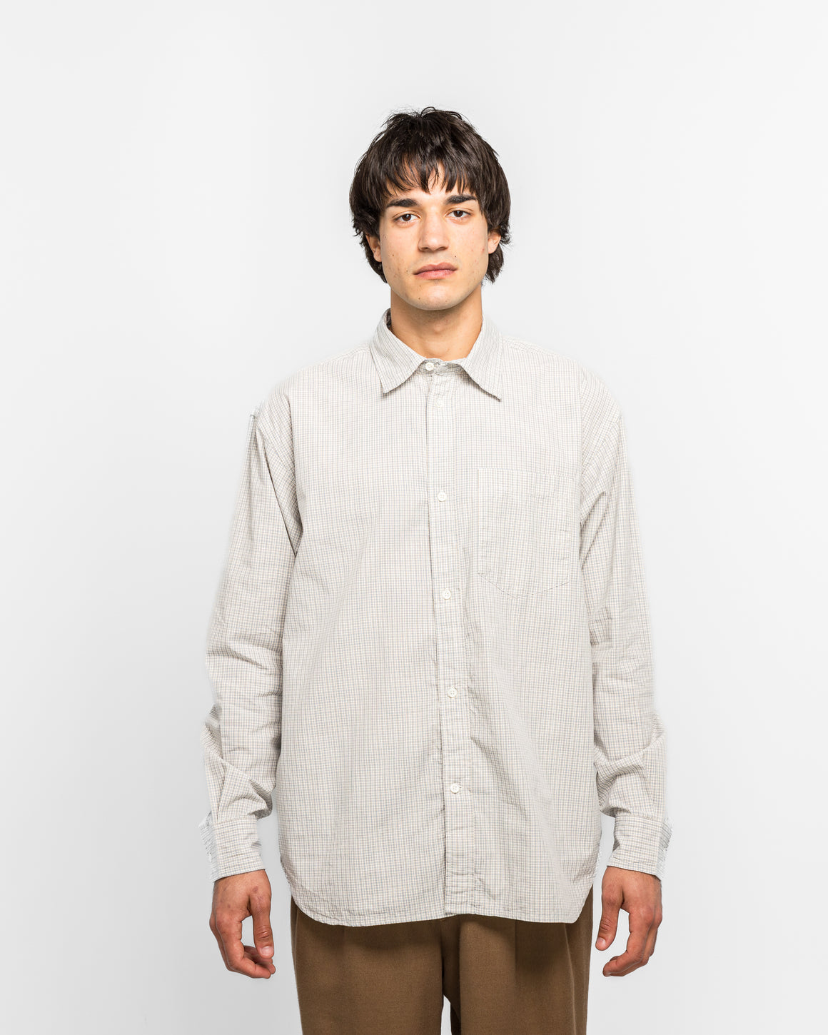 Norse Projects - Ole Oversize Poplin Check Shirt - Oatmeal - UP THERE