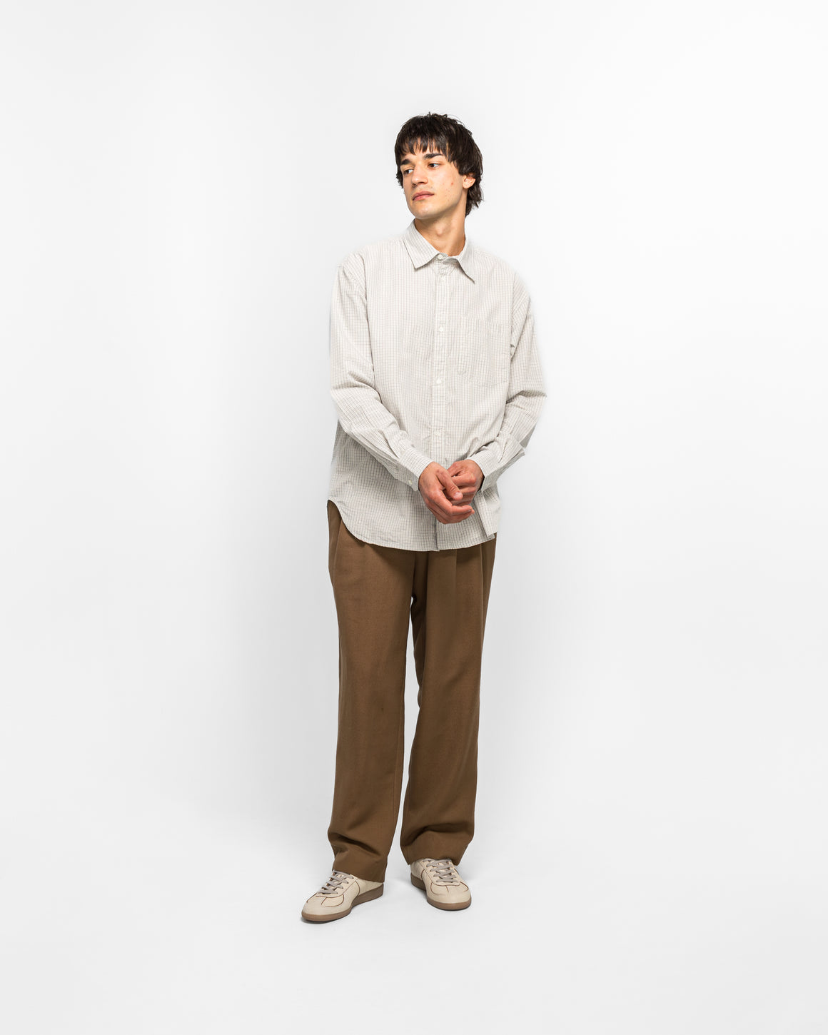 Norse Projects - Ole Oversize Poplin Check Shirt - Oatmeal - UP THERE