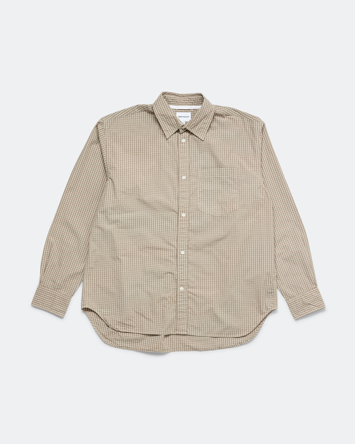 Norse Projects - Ole Oversize Poplin Check Shirt - Walnut - UP THERE