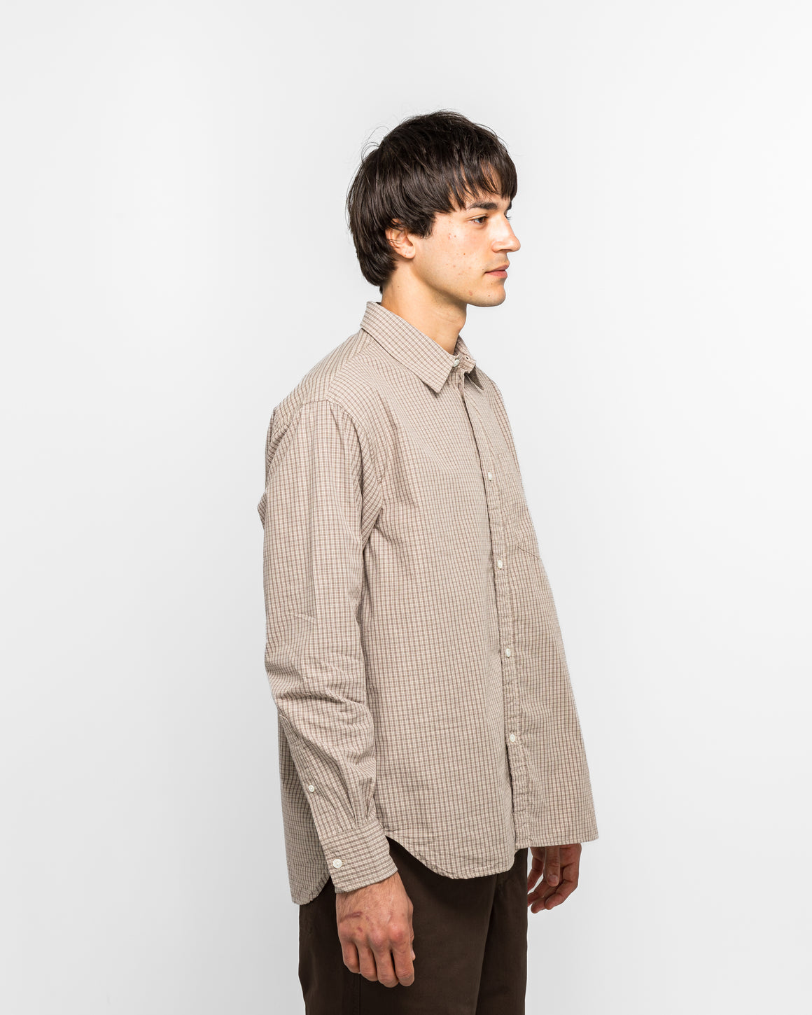 Norse Projects - Ole Oversize Poplin Check Shirt - Walnut - UP THERE
