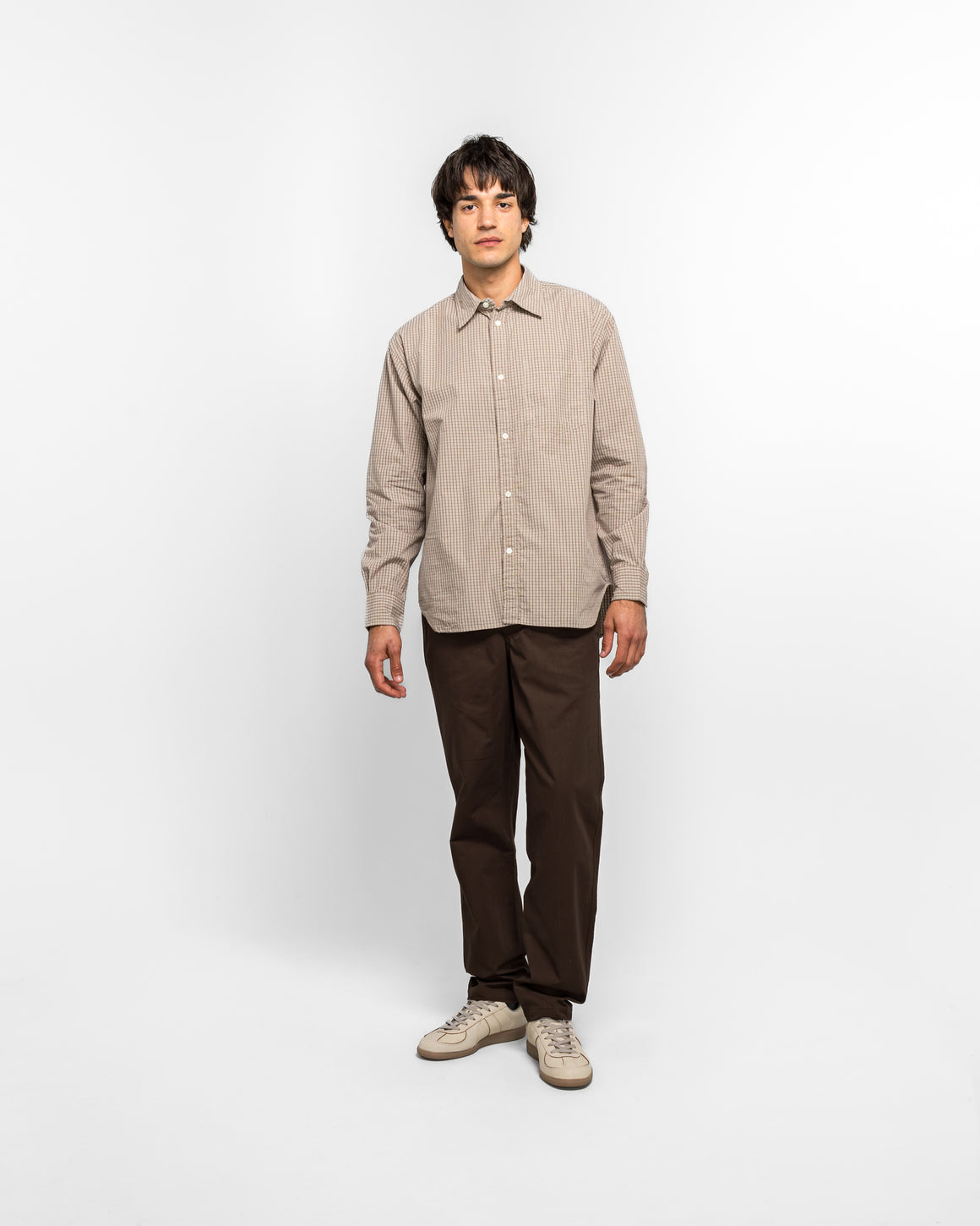 Norse Projects - Ole Oversize Poplin Check Shirt - Walnut - UP THERE