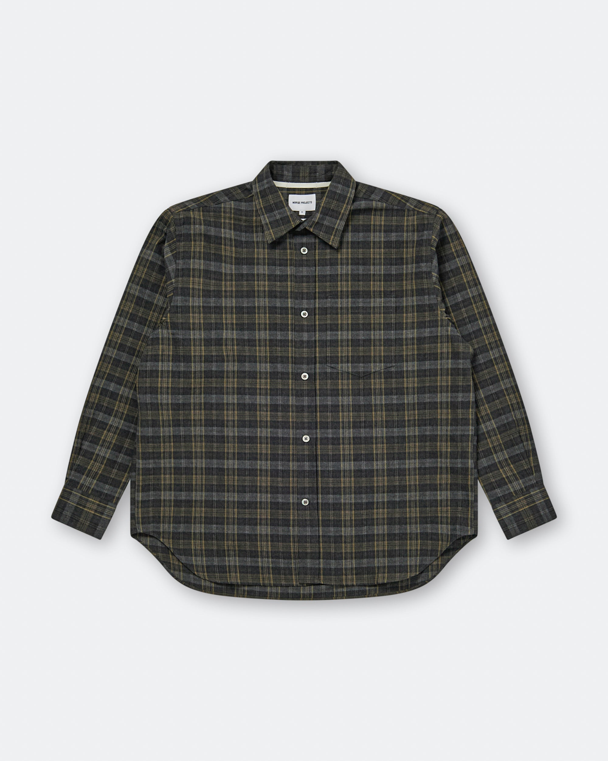 Norse Projects - Ole Oversize Wool Check Shirt - Charcoal Grey
