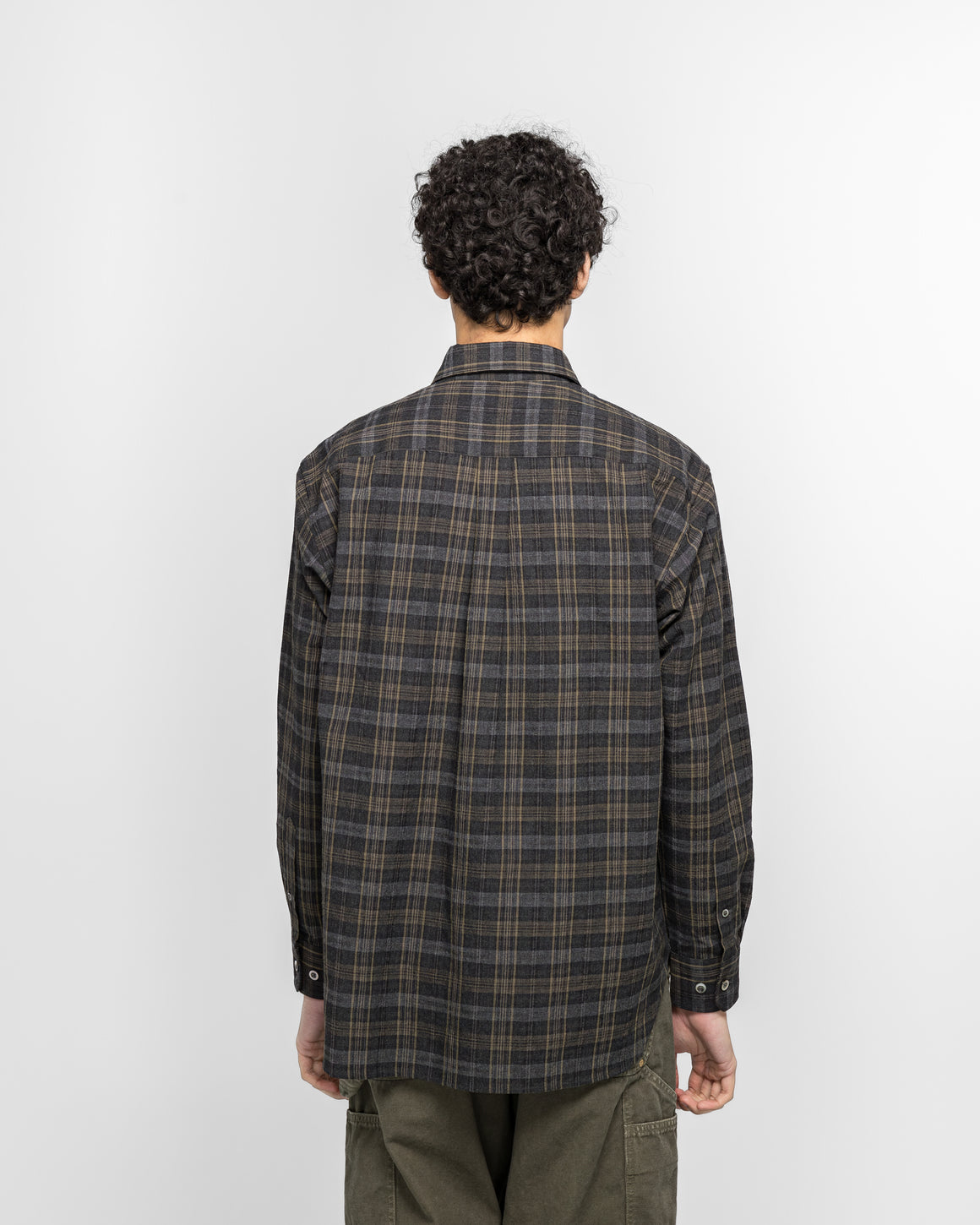 Norse Projects - Ole Oversize Wool Check Shirt - Charcoal Grey - UP THERE