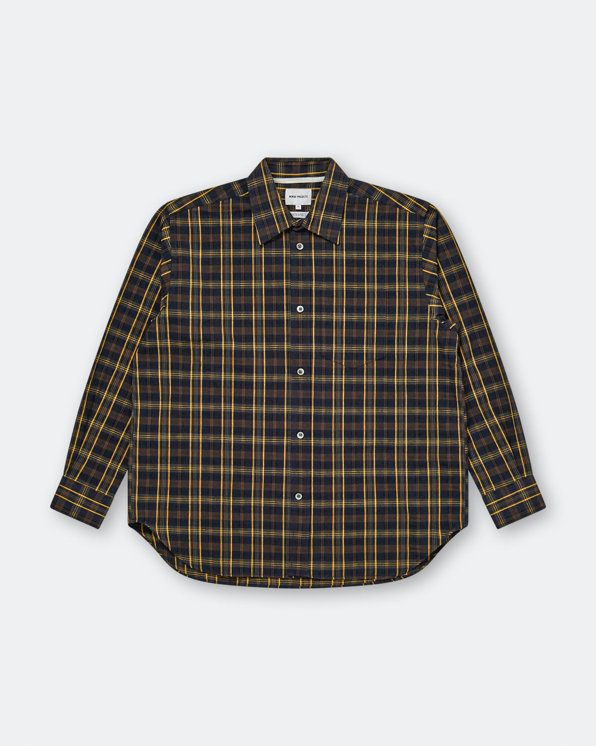 Norse Projects - Ole Oversize Wool Check Shirt - Dark Navy - UP THERE