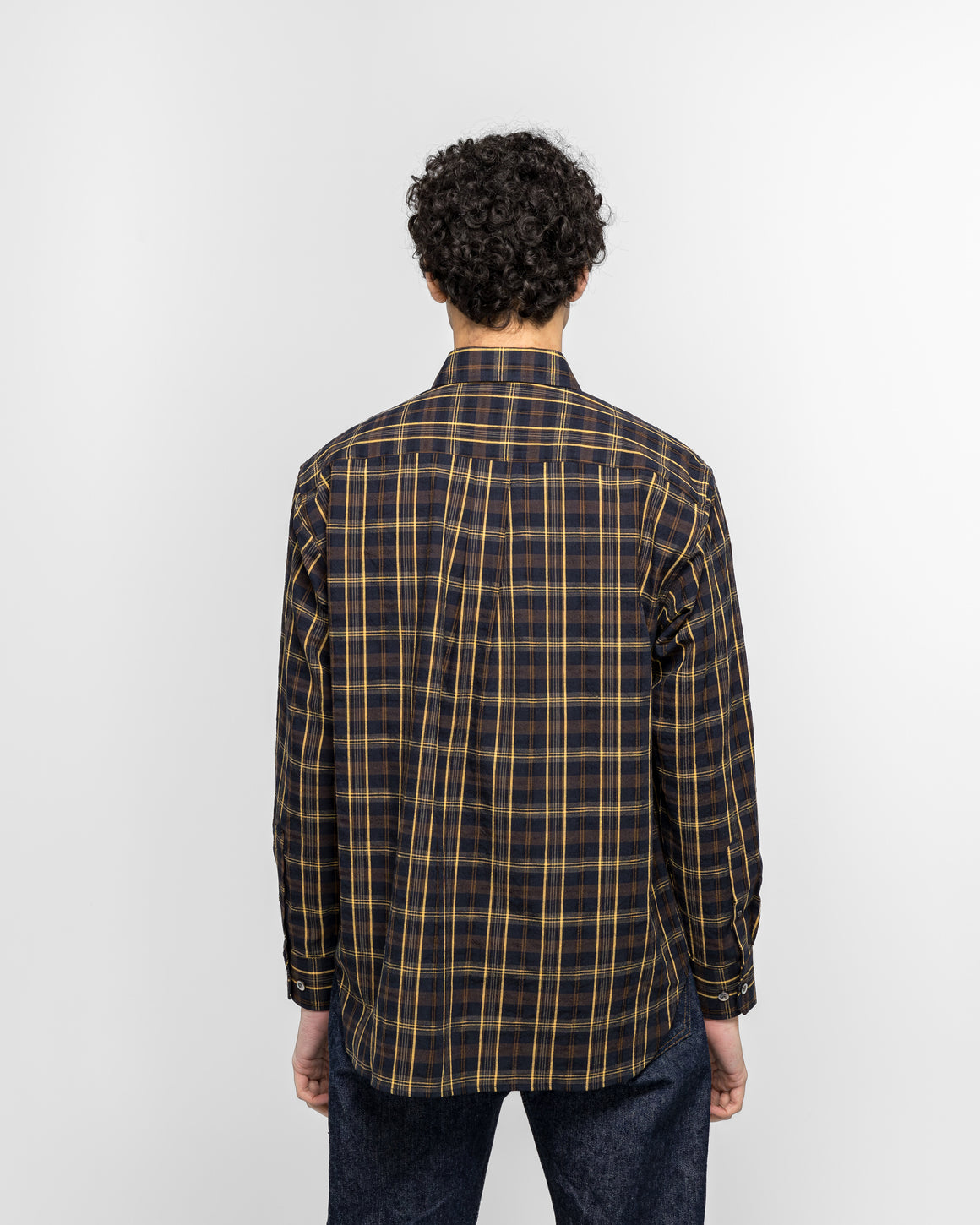 Norse Projects - Ole Oversize Wool Check Shirt - Dark Navy - UP THERE