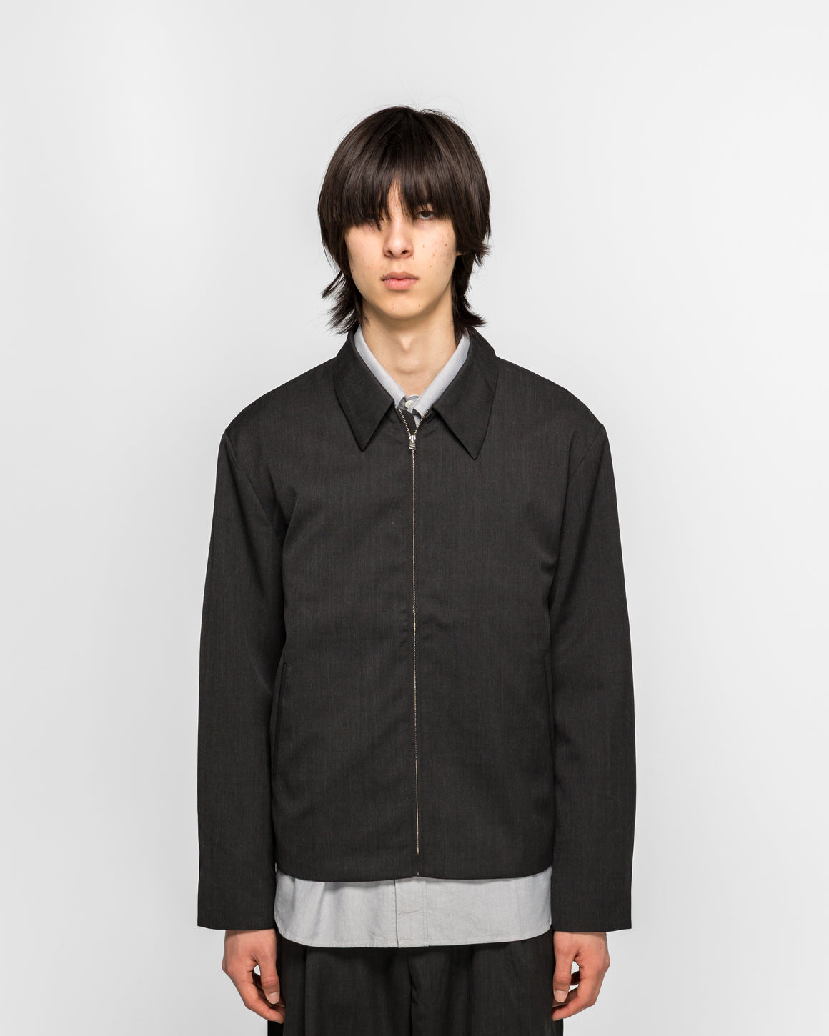 Norse Projects - Raabjerg Easy Worsted Wool Jacket - Charcoal Grey - UP THERE