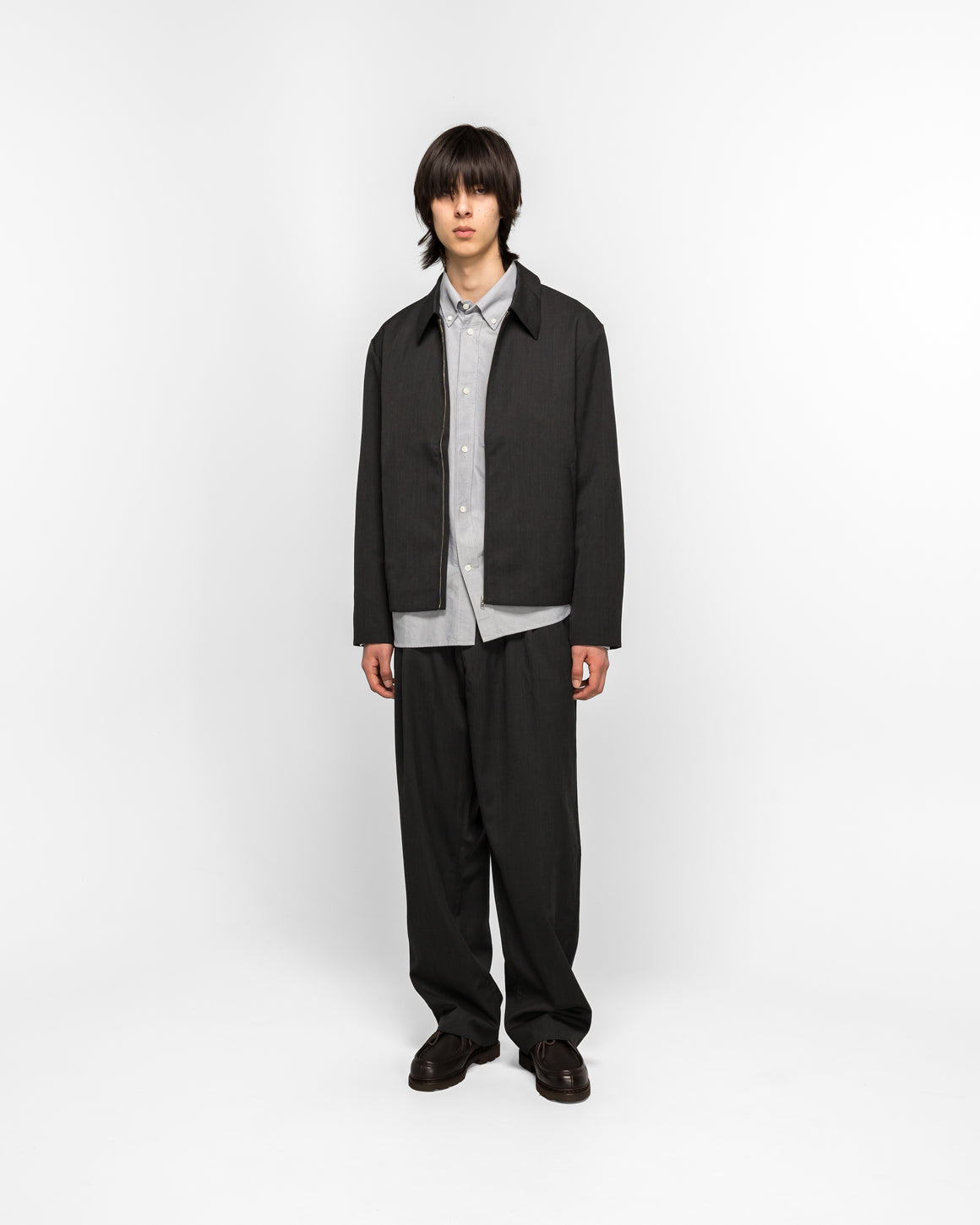 Norse Projects - Raabjerg Easy Worsted Wool Jacket - Charcoal Grey - UP THERE