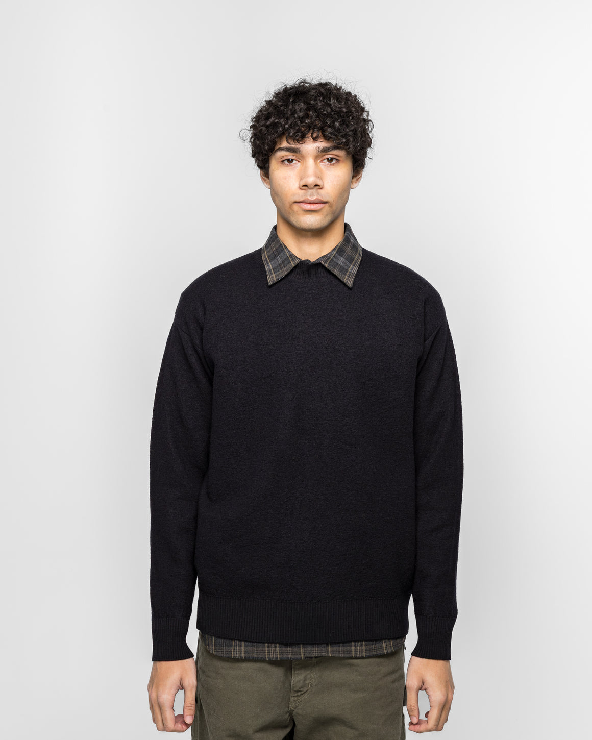 Norse Projects - Rom Boiled Wool Crewneck - Dark Navy - UP THERE