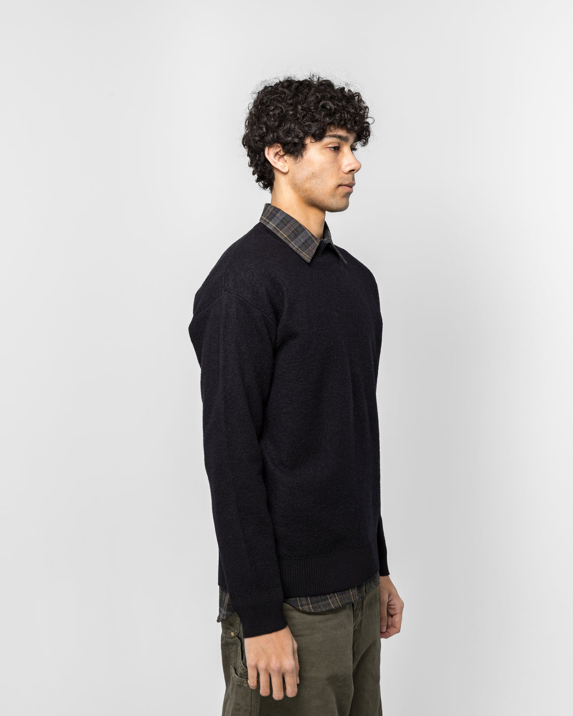 Norse Projects - Rom Boiled Wool Crewneck - Dark Navy - UP THERE