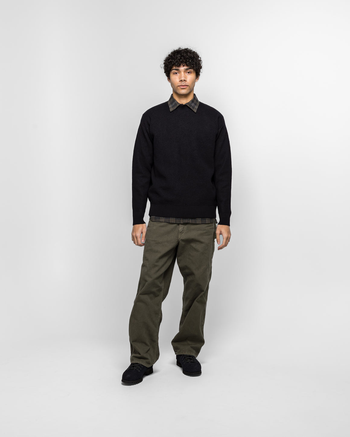 Norse Projects - Rom Boiled Wool Crewneck - Dark Navy - UP THERE