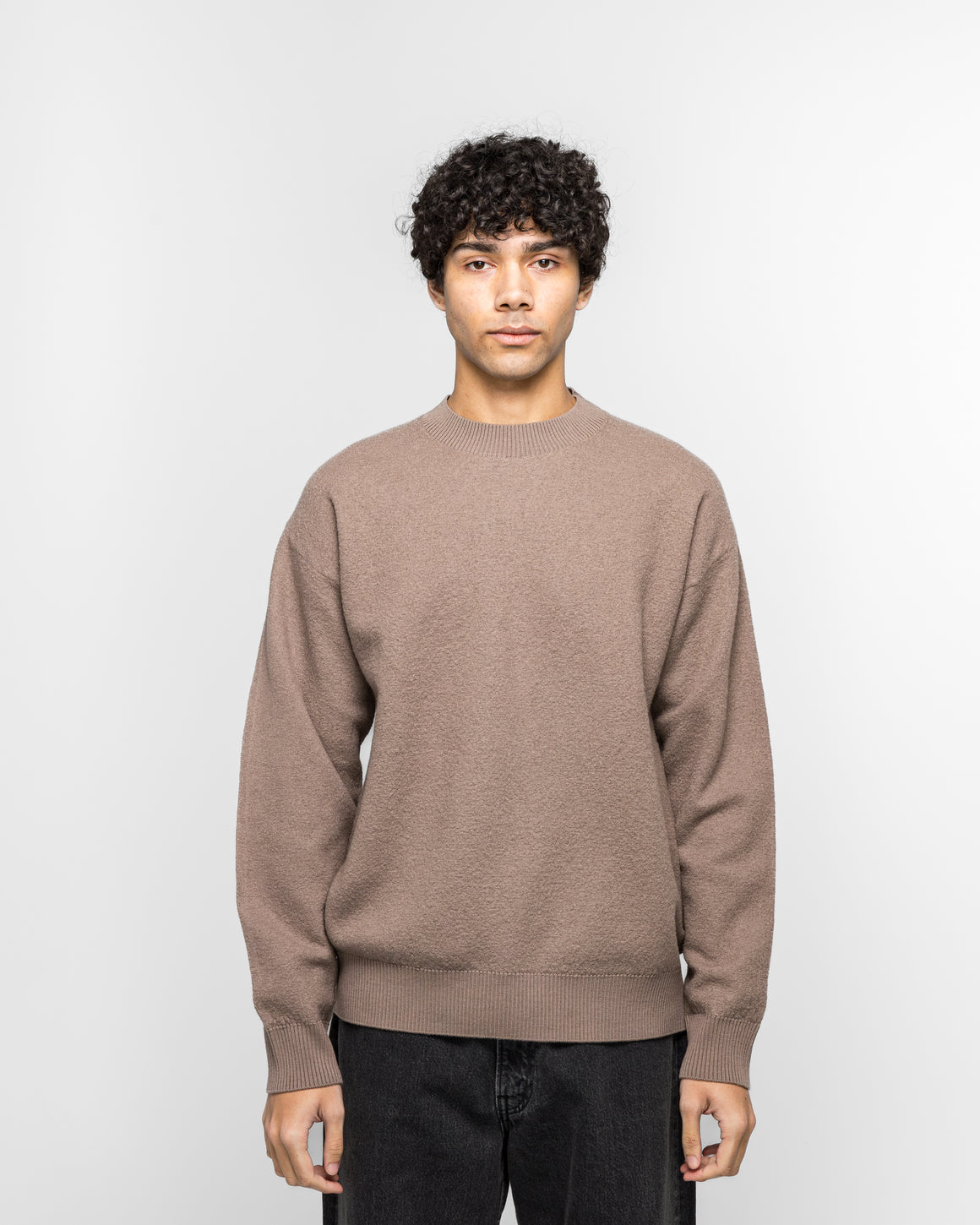 Norse Projects - Rom Boiled Wool Crewneck - Walnut - UP THERE