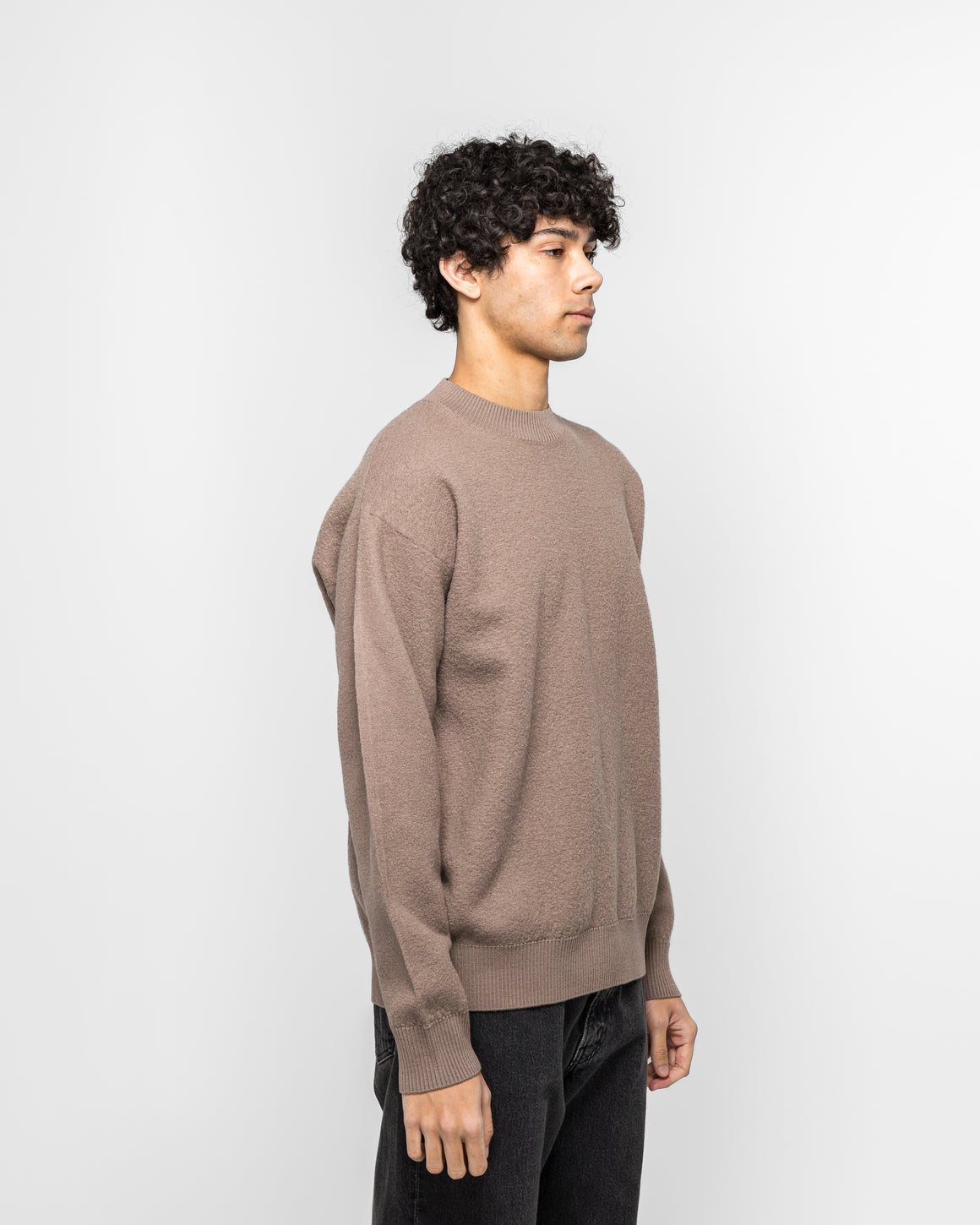 Norse Projects - Rom Boiled Wool Crewneck - Walnut - UP THERE
