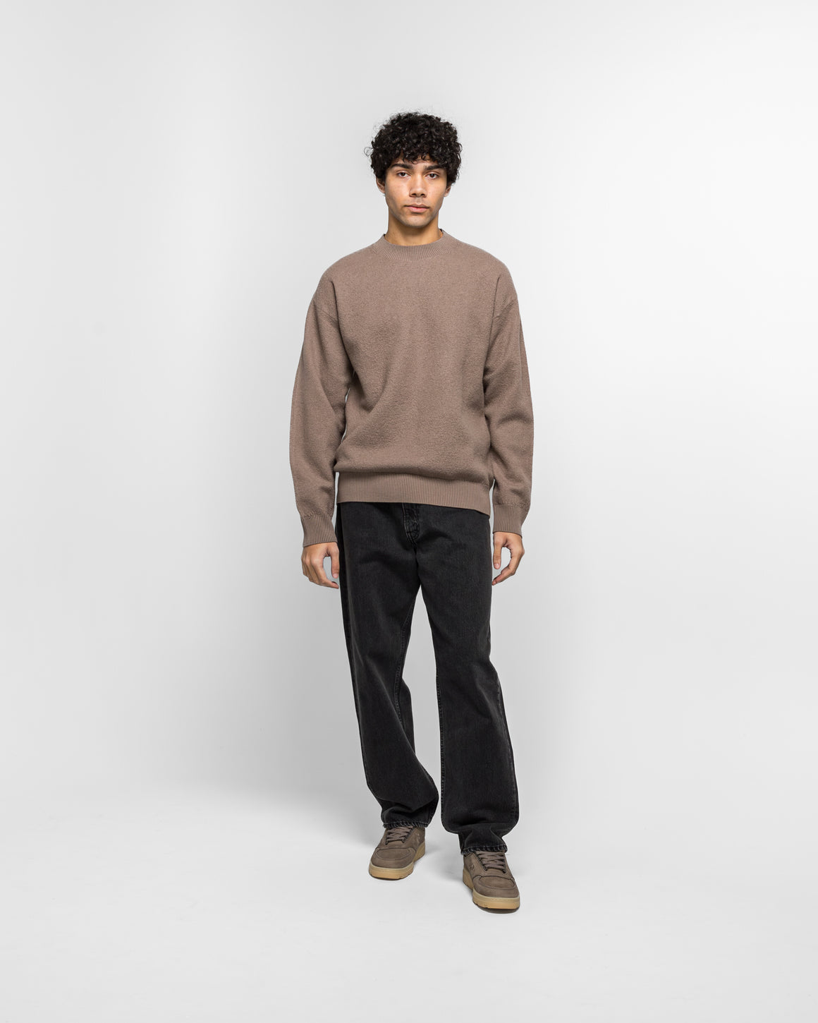 Norse Projects - Rom Boiled Wool Crewneck - Walnut - UP THERE