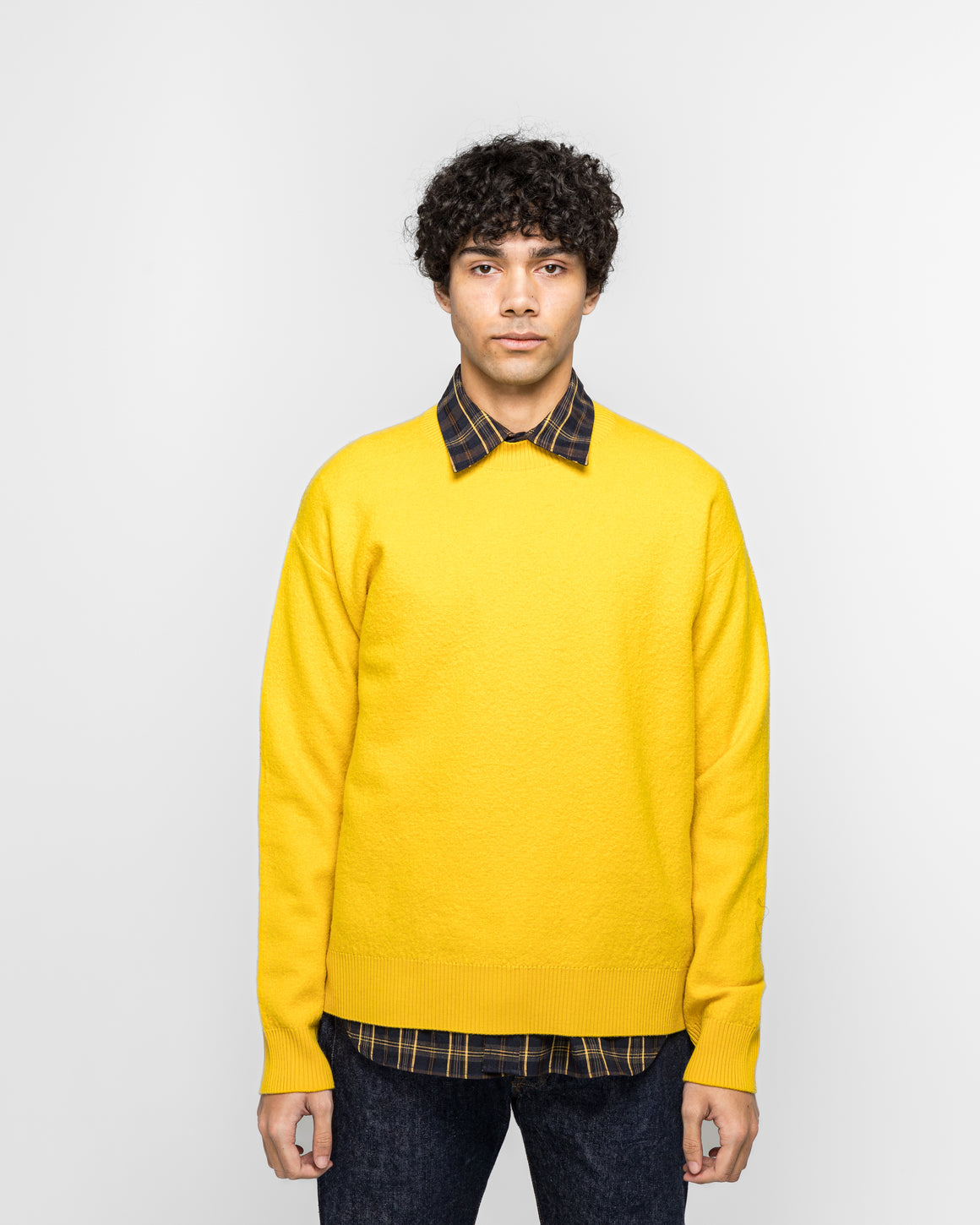 Norse Projects - Rom Boiled Wool Crewneck - Warm Yellow - UP THERE