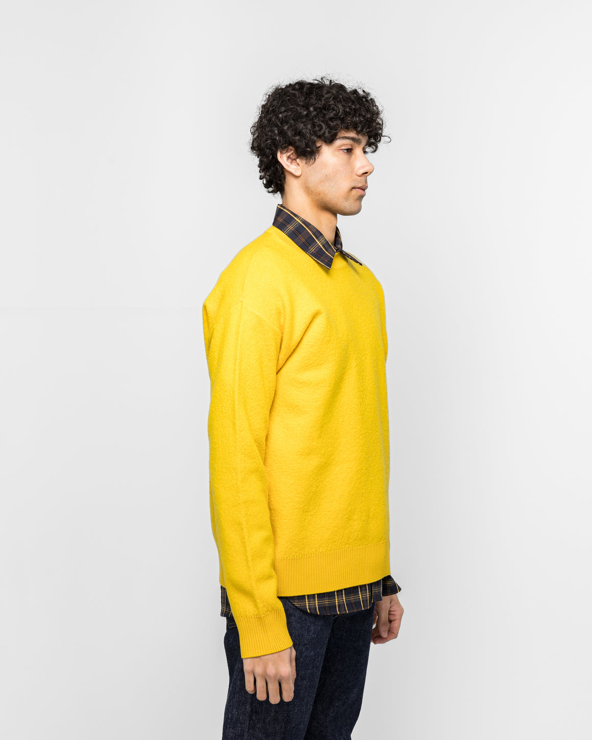 Norse Projects - Rom Boiled Wool Crewneck - Warm Yellow - UP THERE