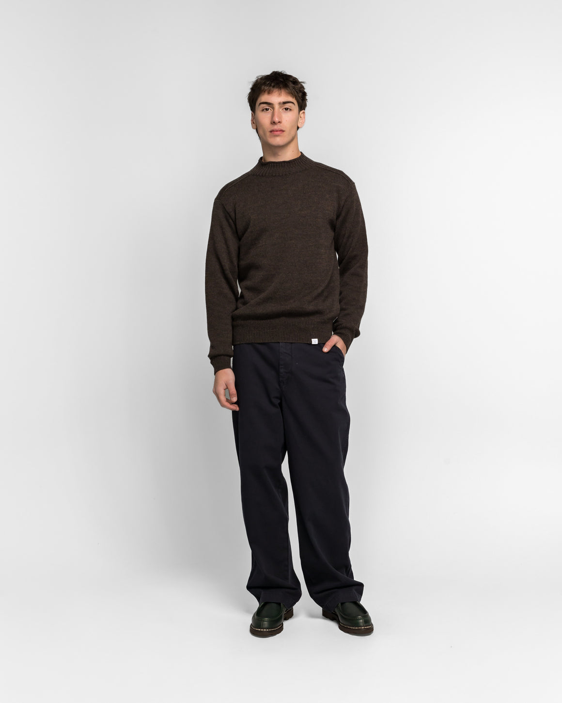 Norse Projects - Sagvatnet Wool Roll Neck Sweater - Delicioso Brown - UP THERE