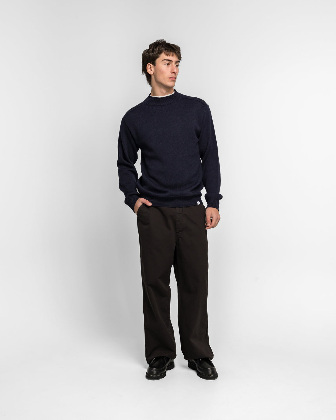 Norse Projects - Sagvatnet Wool Roll Neck Sweater - Dark Navy - UP THERE