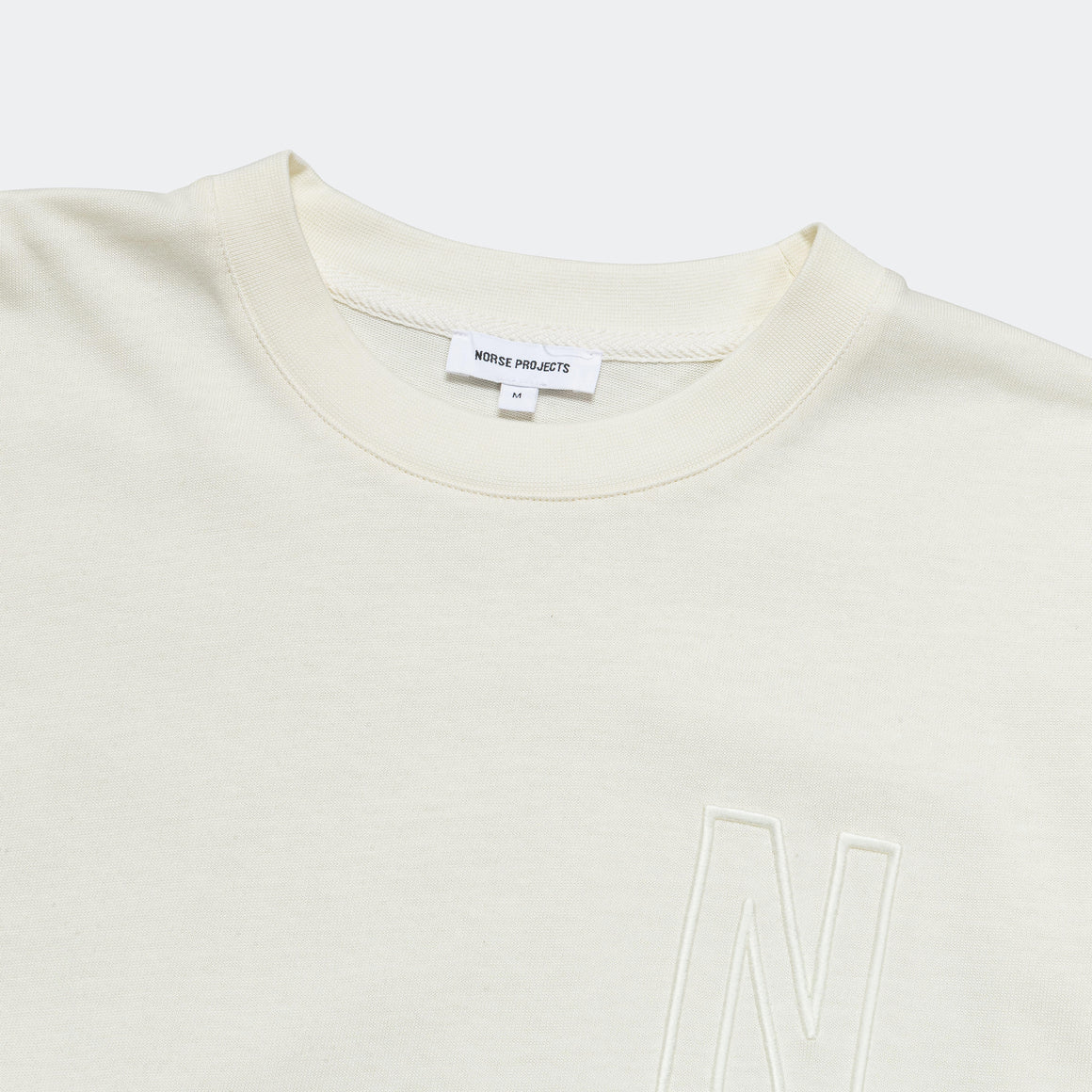 Norse Projects - Simon Loose Organic Heavy Jersey N Logo T-Shirt - Ecru - UP THERE