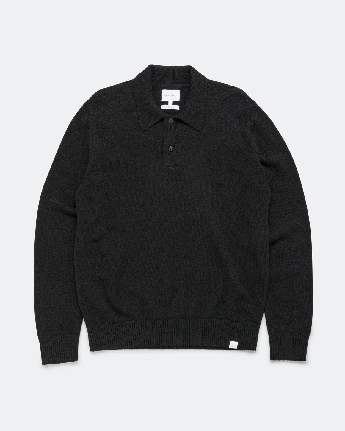 Norse Projects - Standard Merino Lambswool Polo - Black - UP THERE