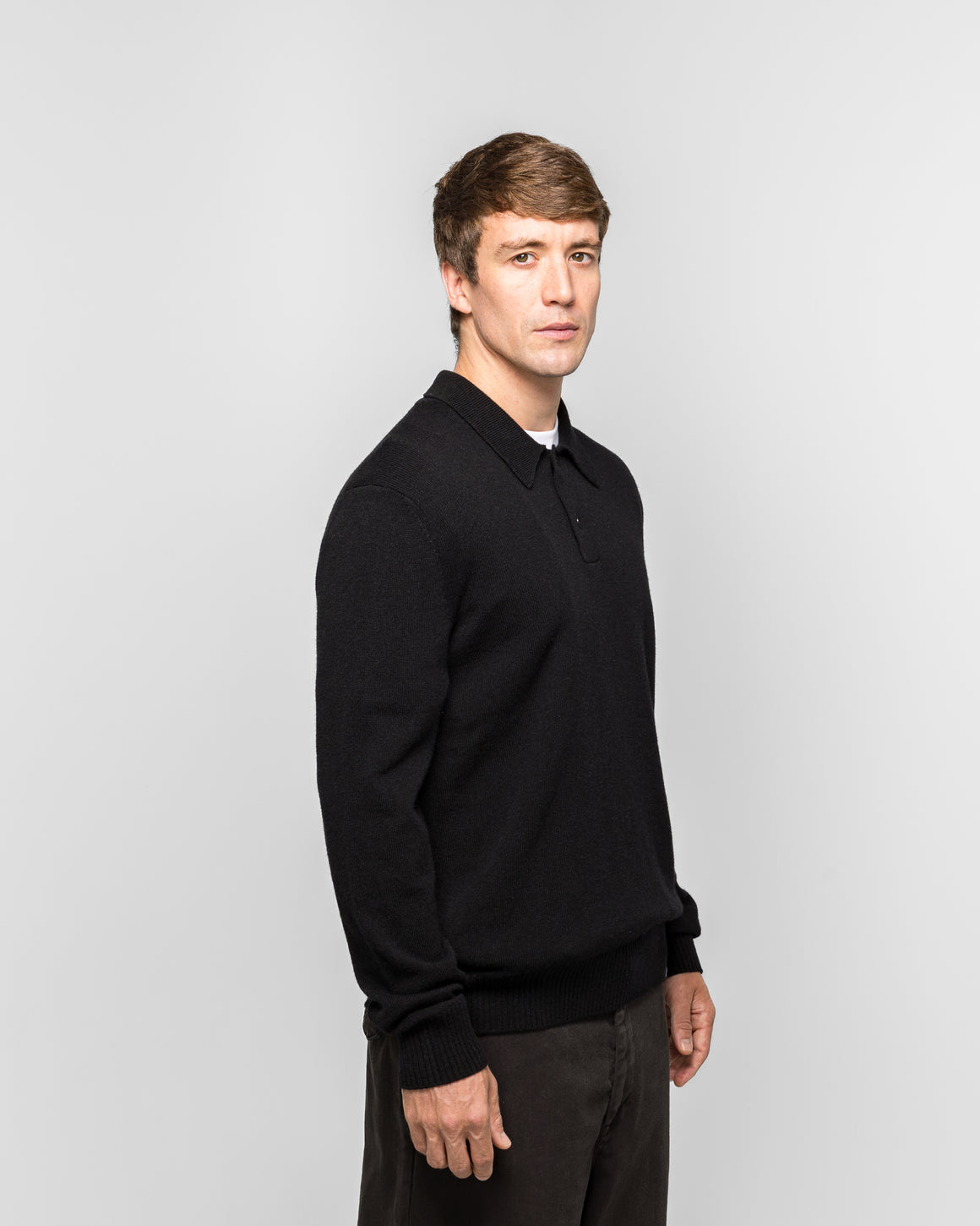 Norse Projects - Standard Merino Lambswool Polo - Black - UP THERE