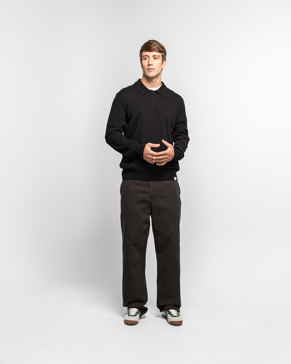 Norse Projects - Standard Merino Lambswool Polo - Black - UP THERE