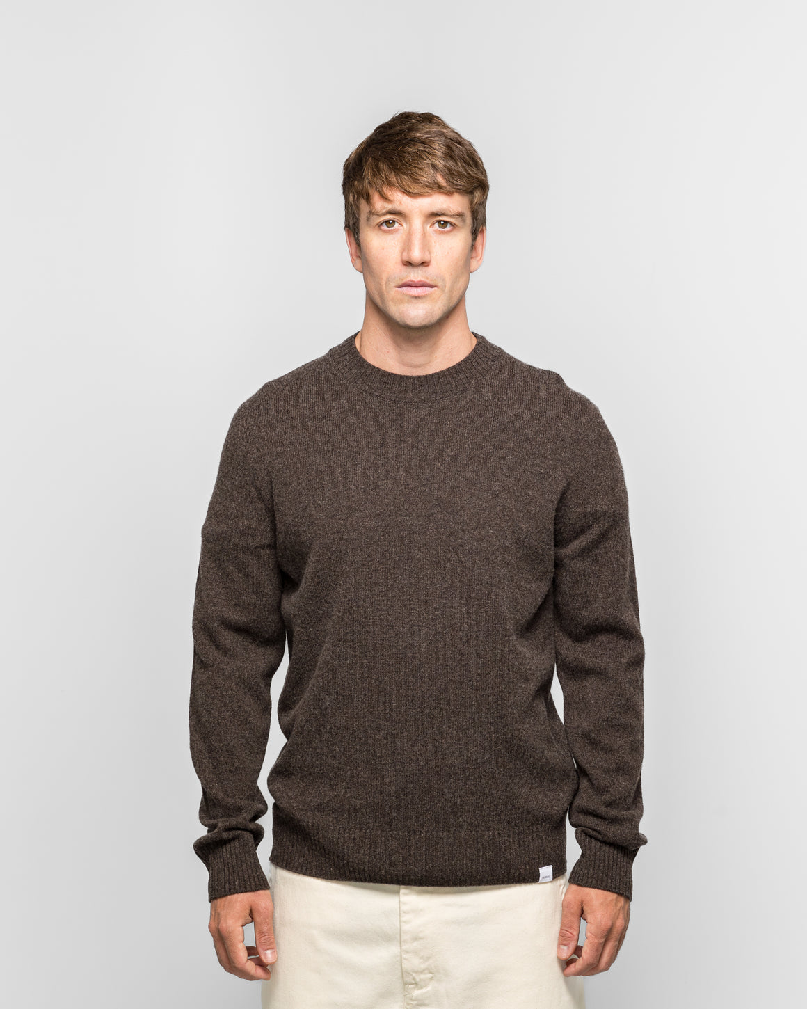 Norse Projects - Standard Merino Lambswool Sweater - Heathland Brown - UP THERE