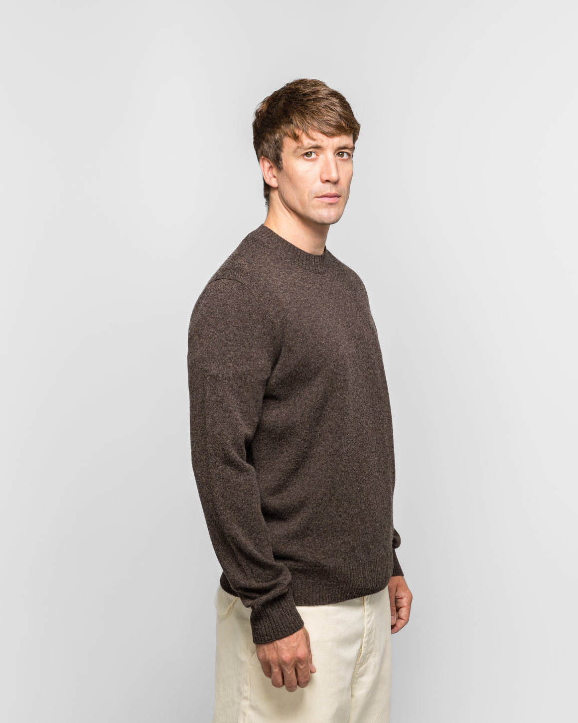 Norse Projects - Standard Merino Lambswool Sweater - Heathland Brown - UP THERE