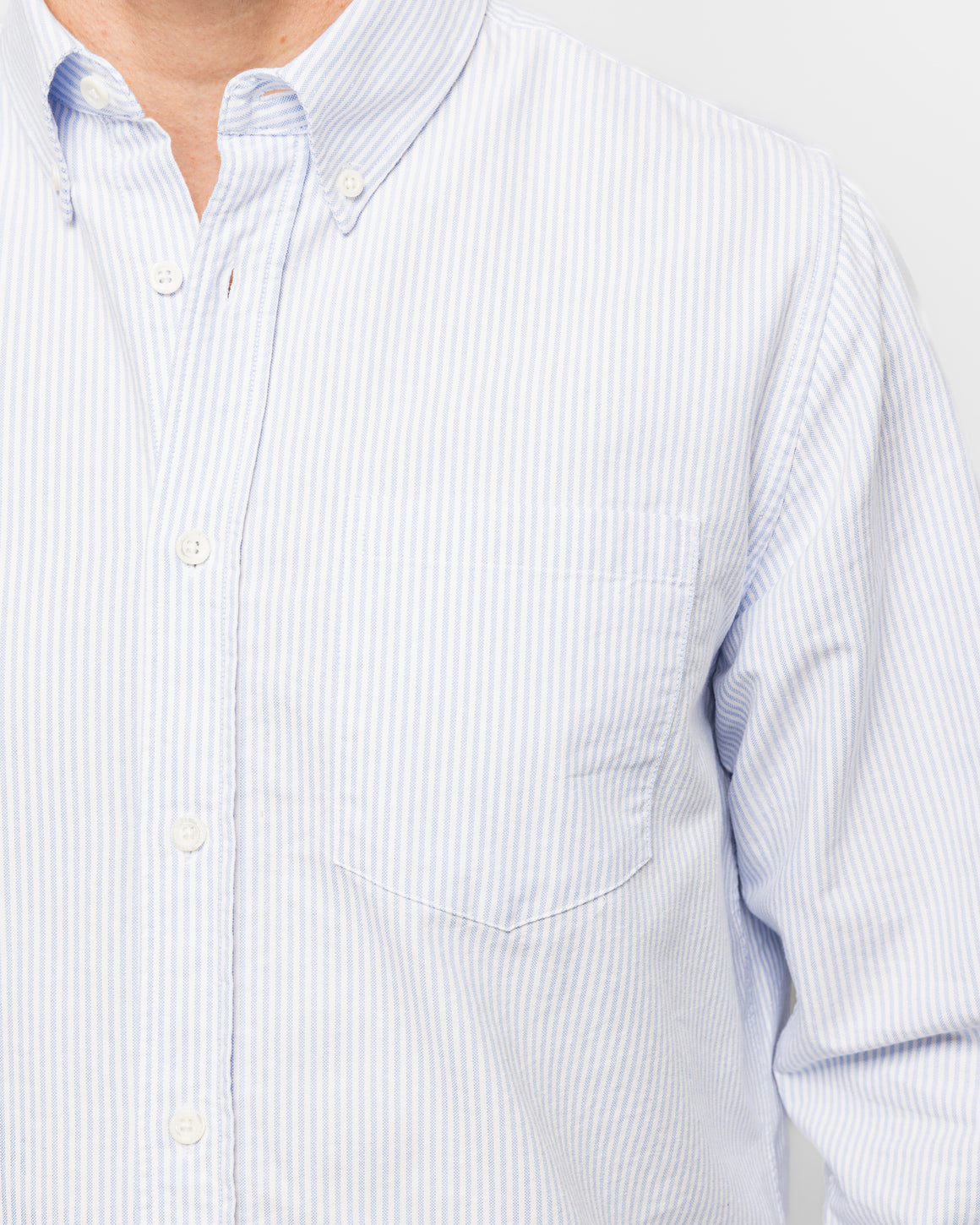 Norse Projects - Standard Oxford BD Shirt - Pale Blue Stripe - UP THERE