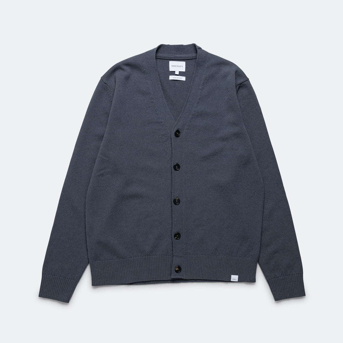 Norse Projects - Standard Merino Lambswool Cardigan - Orion Blue - UP THERE