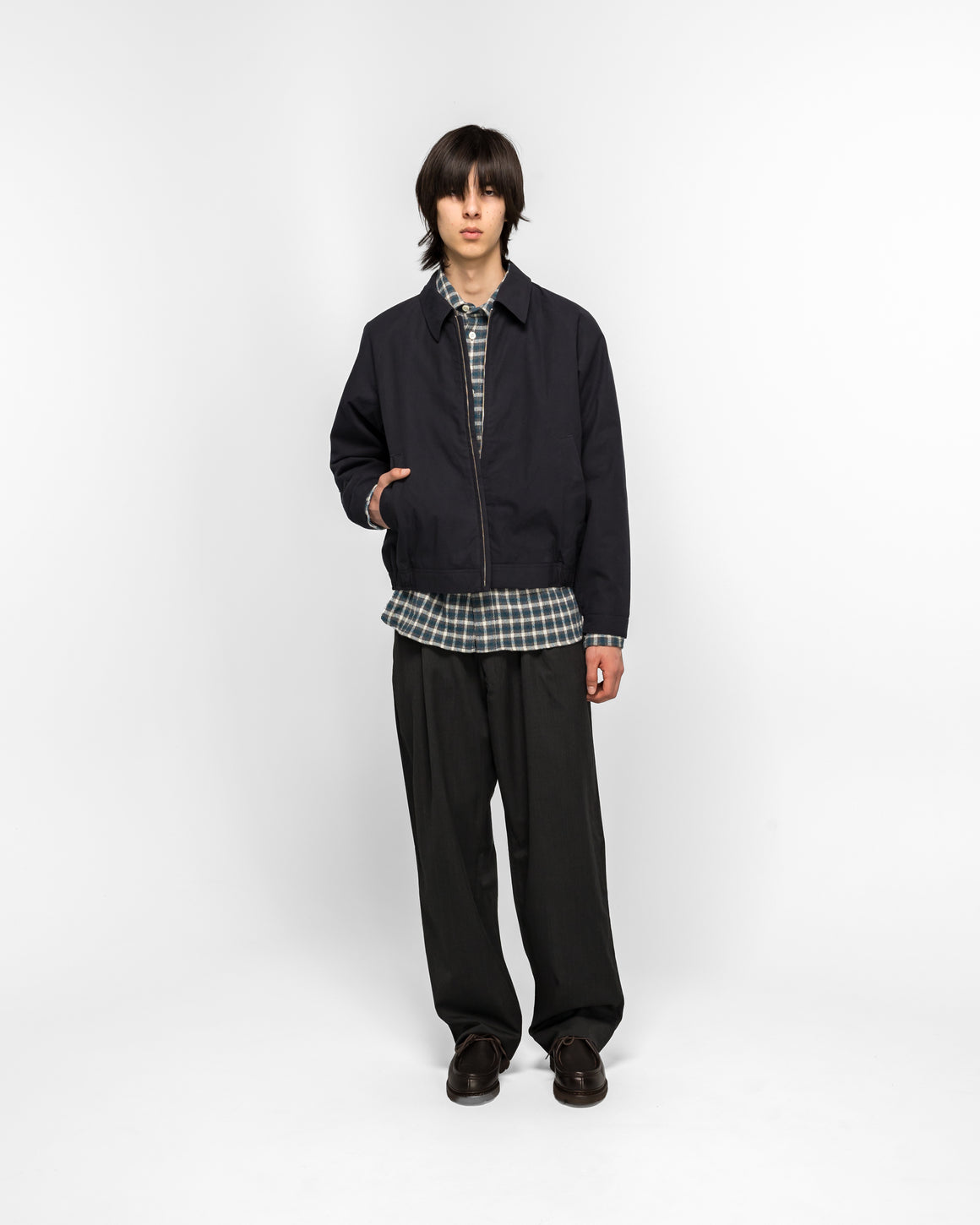 Norse Projects - Stensholt Buff Cotton Blouson - Dark Navy - UP THERE