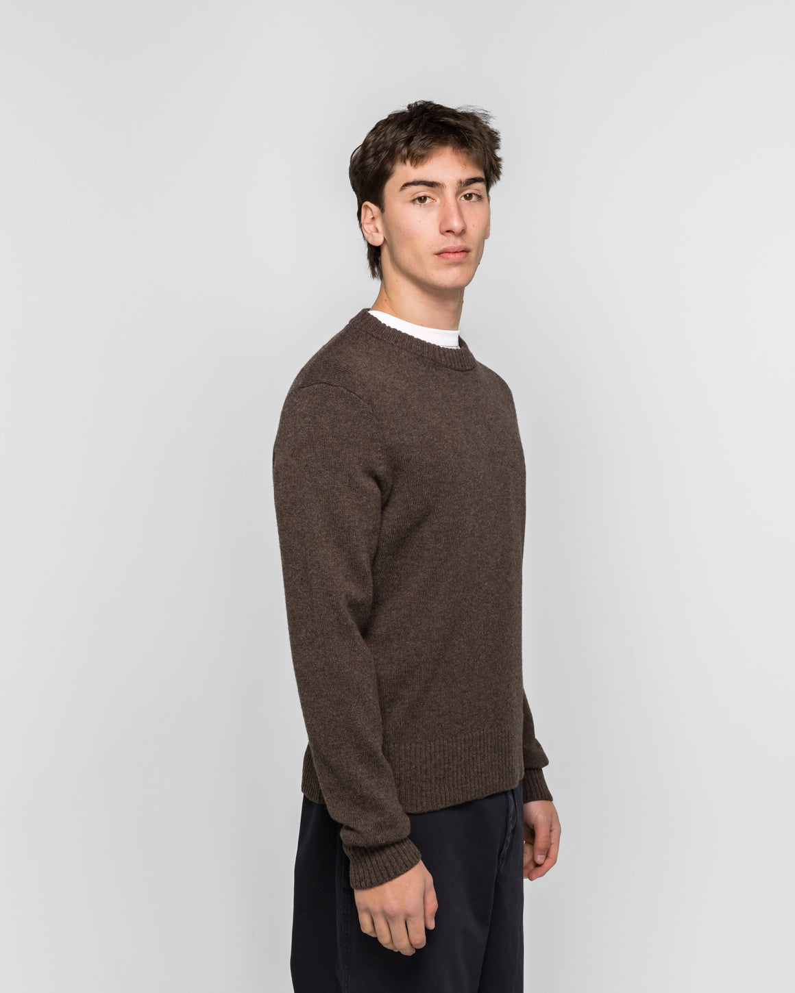 Norse Projects - Stensmark Merino Lambswool Sweater - Heathland Brown - UP THERE
