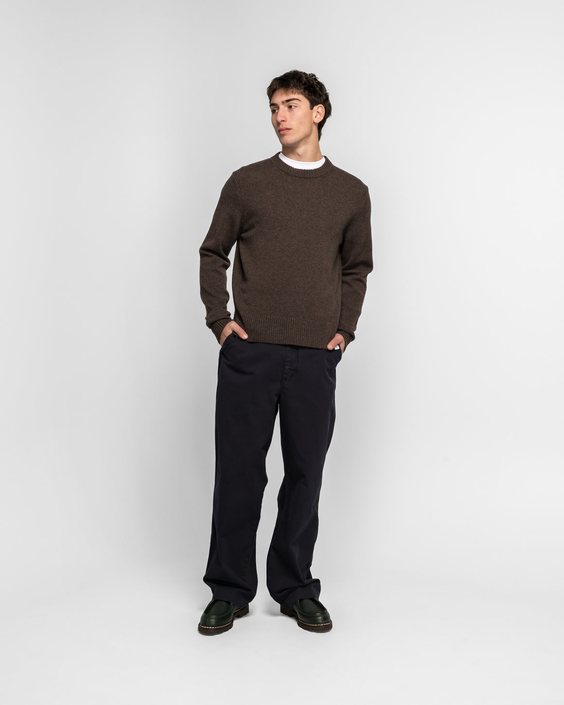 Norse Projects - Stensmark Merino Lambswool Sweater - Heathland Brown - UP THERE