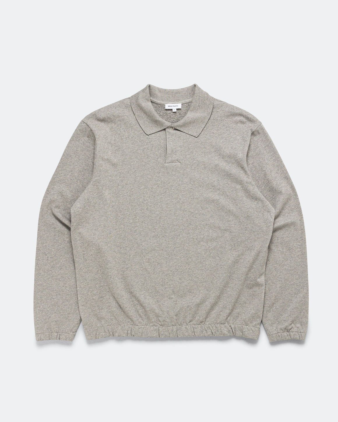Norse Projects - Sylane Relaxed Light Pile Jersey Polo - Grey Melange - UP THERE